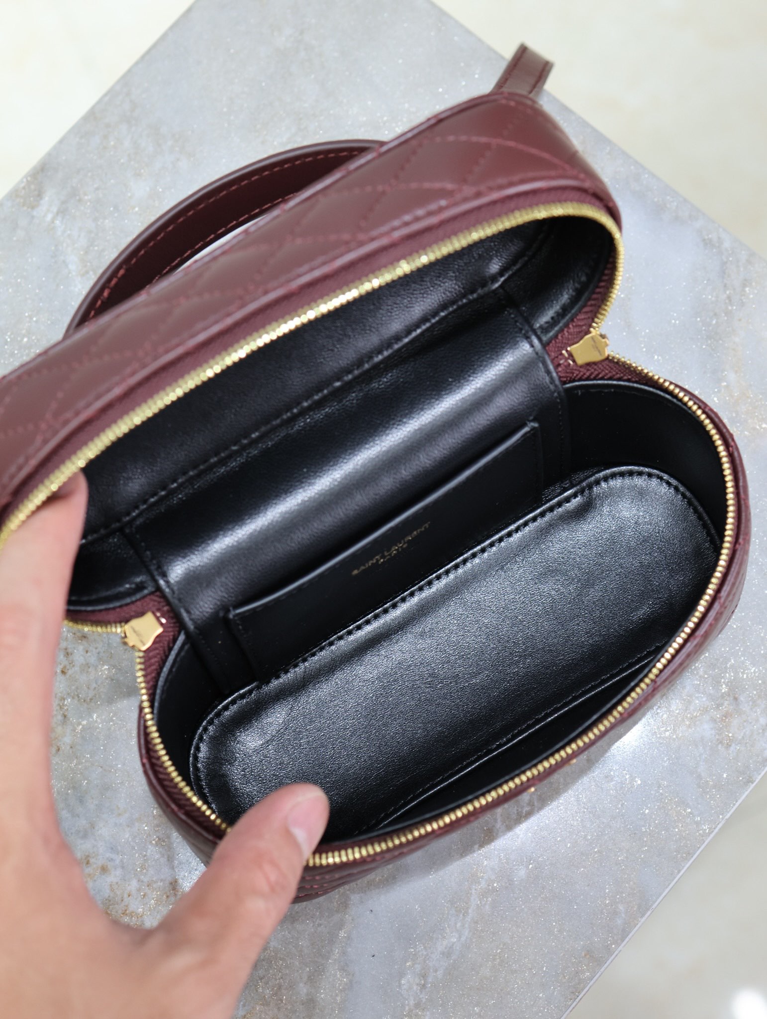 [TOP] Yves Saint Laurent YSL Gaby Mini Makeup Bag 18x11x6.5cm - Red&GWH