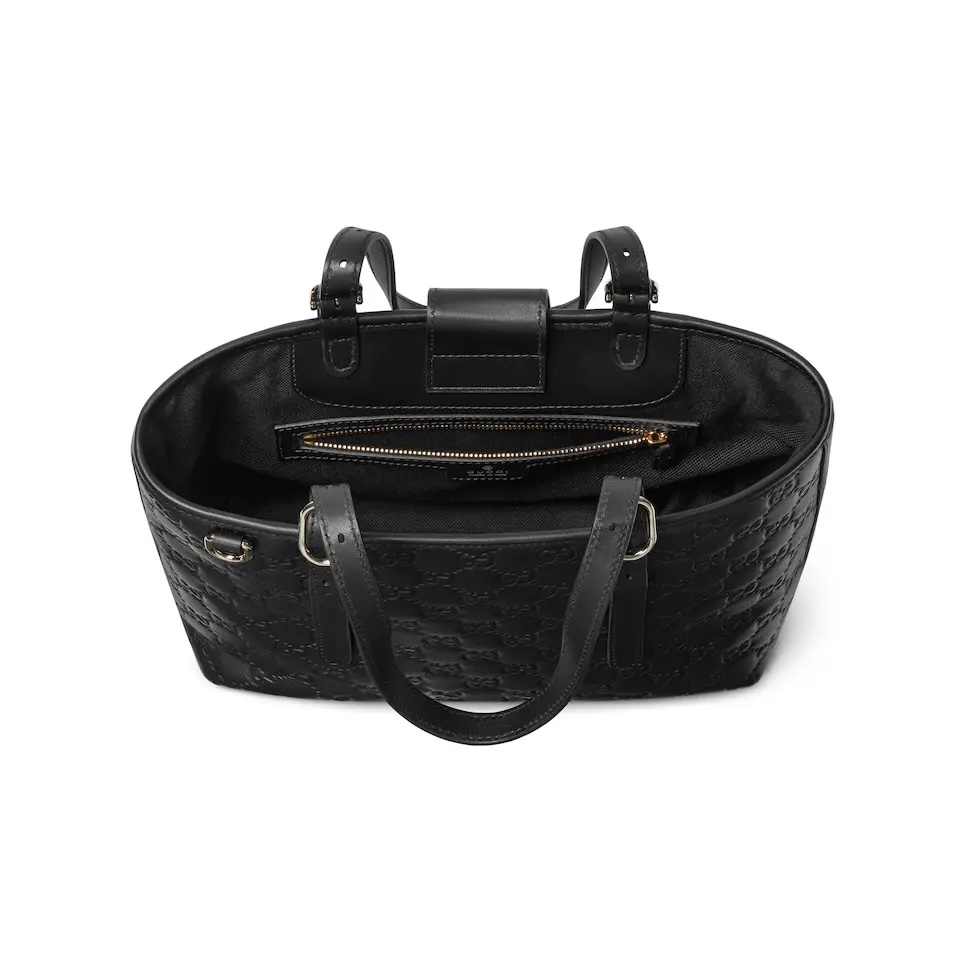 [TOP] GUCCI GG Emblem Handbag 25 x 20 x 10 cm - Black