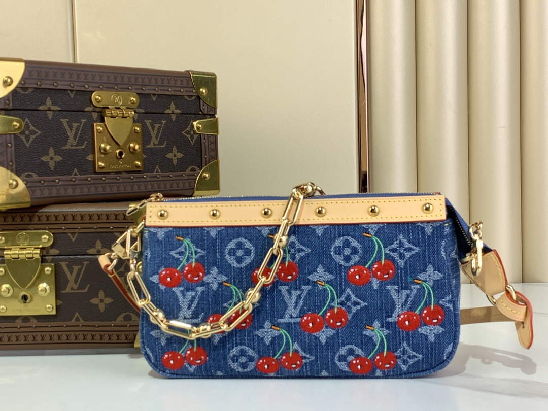 [TOP] Louis Vuitton LV Multi Pochette Accessoires Handbag 13 x 4 x 22 cm - Blue