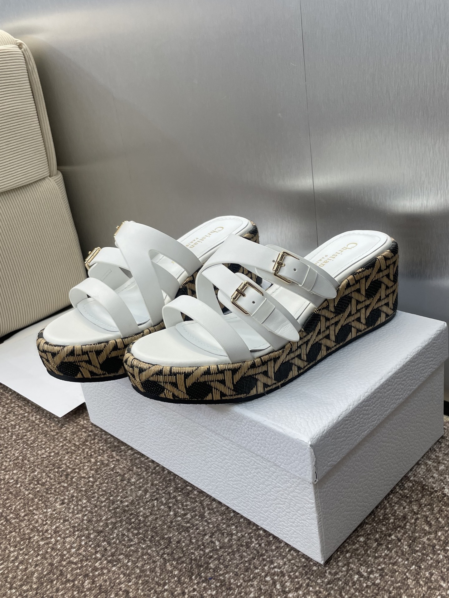 [TOP] Christian Dior Attitude 10cm Wedge Heels Slippers - 4 Color