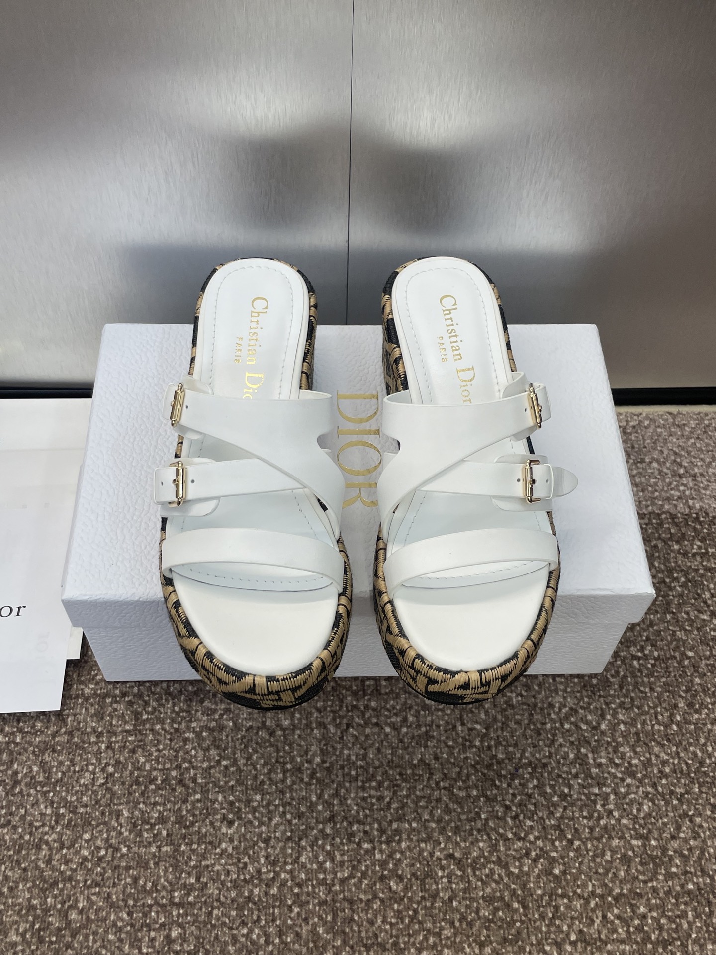 [TOP] Christian Dior Attitude 10cm Wedge Heels Slippers - 4 Color