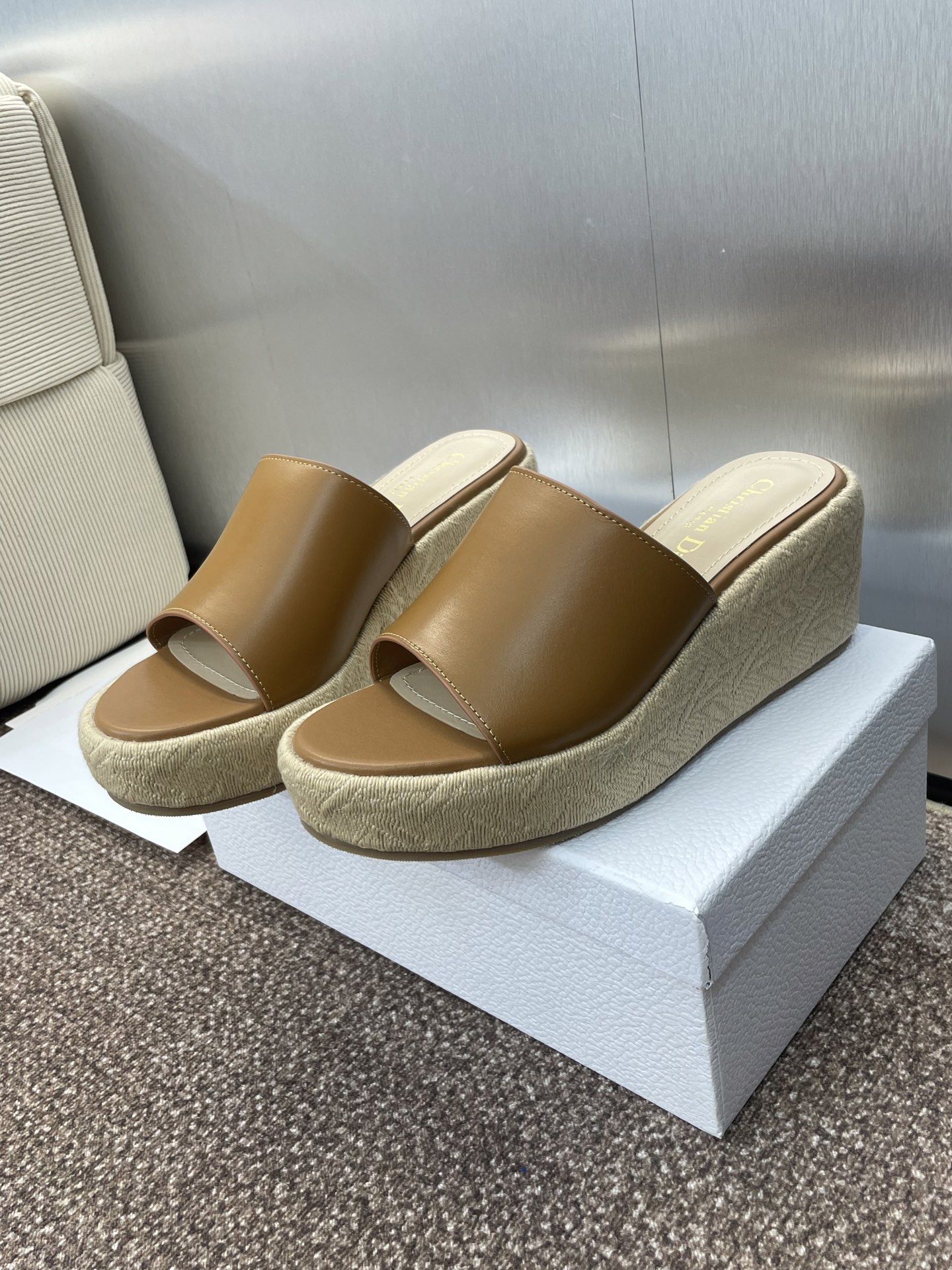 [TOP] Christian Dior Attitude 10cm Wedge Heels Slippers - 4 Color