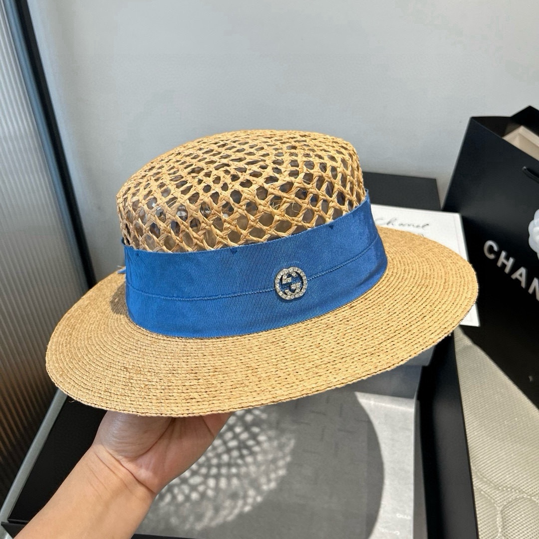 [TOP] GUCCI Hollow Weaving Hat - 2 Colors