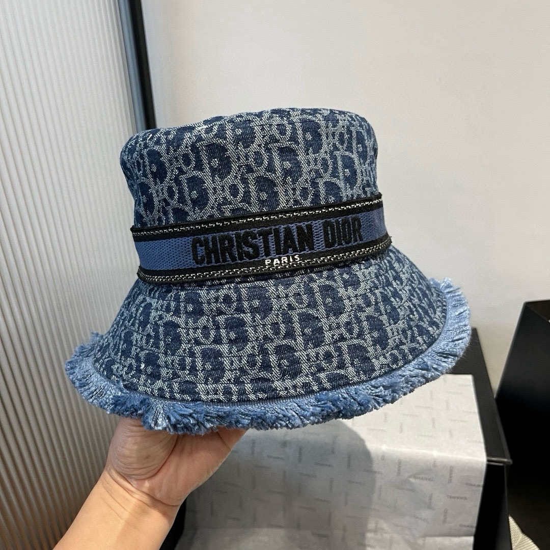 [TOP] Christian Denim Hat  - Blue