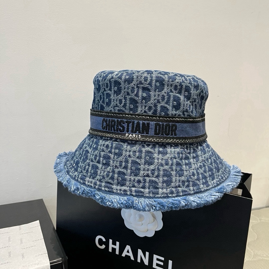 [TOP] Christian Denim Hat  - Blue