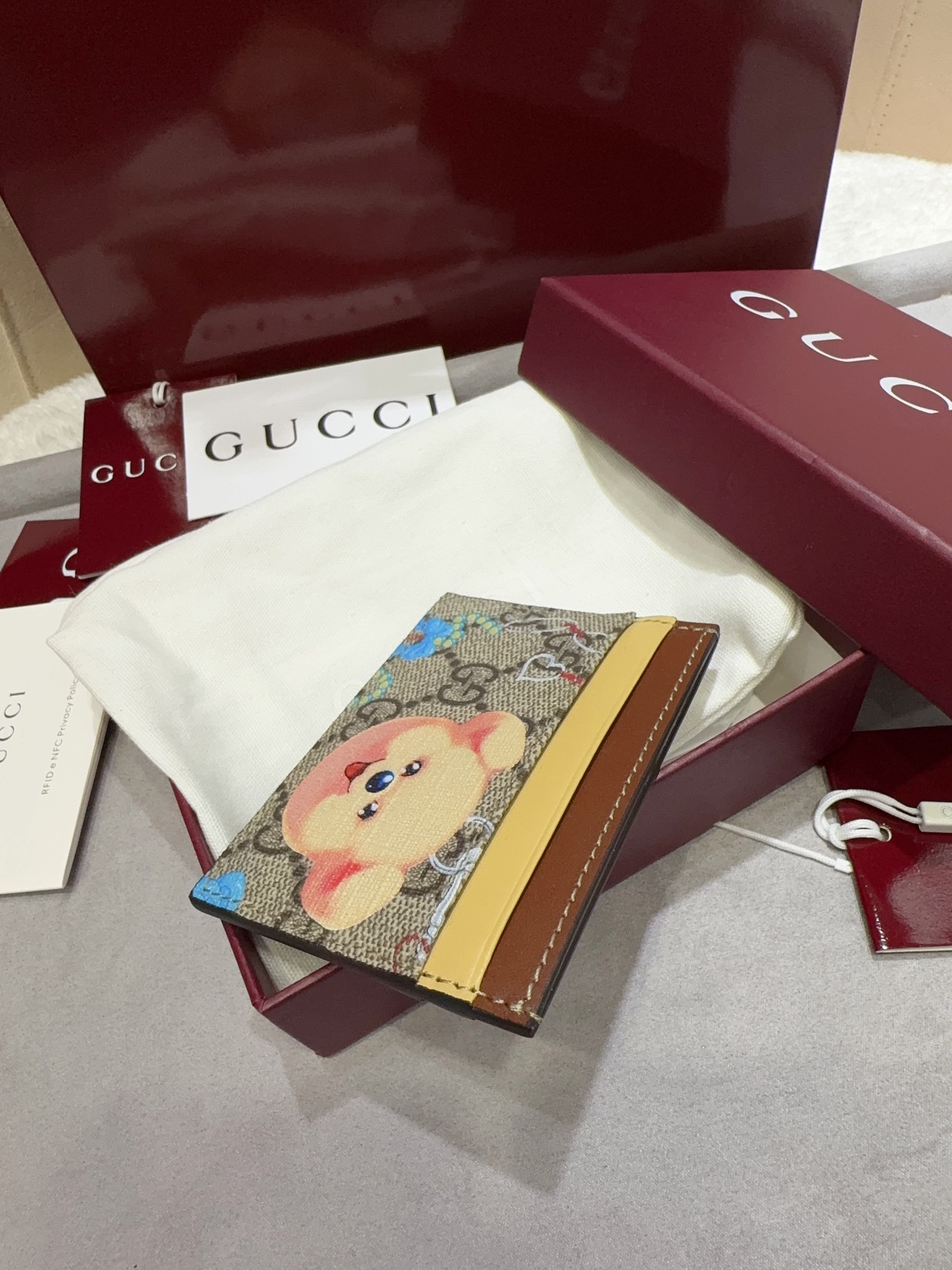 [TOP] GUCCI Card Bag 11 x 7 ㎝ - Brown