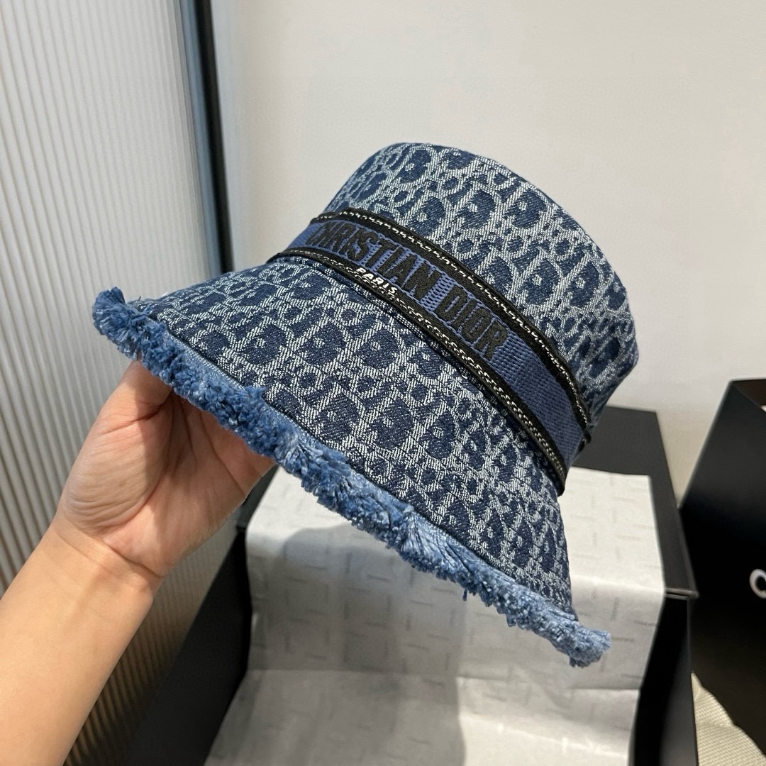 [TOP] Christian Denim Hat  - Blue