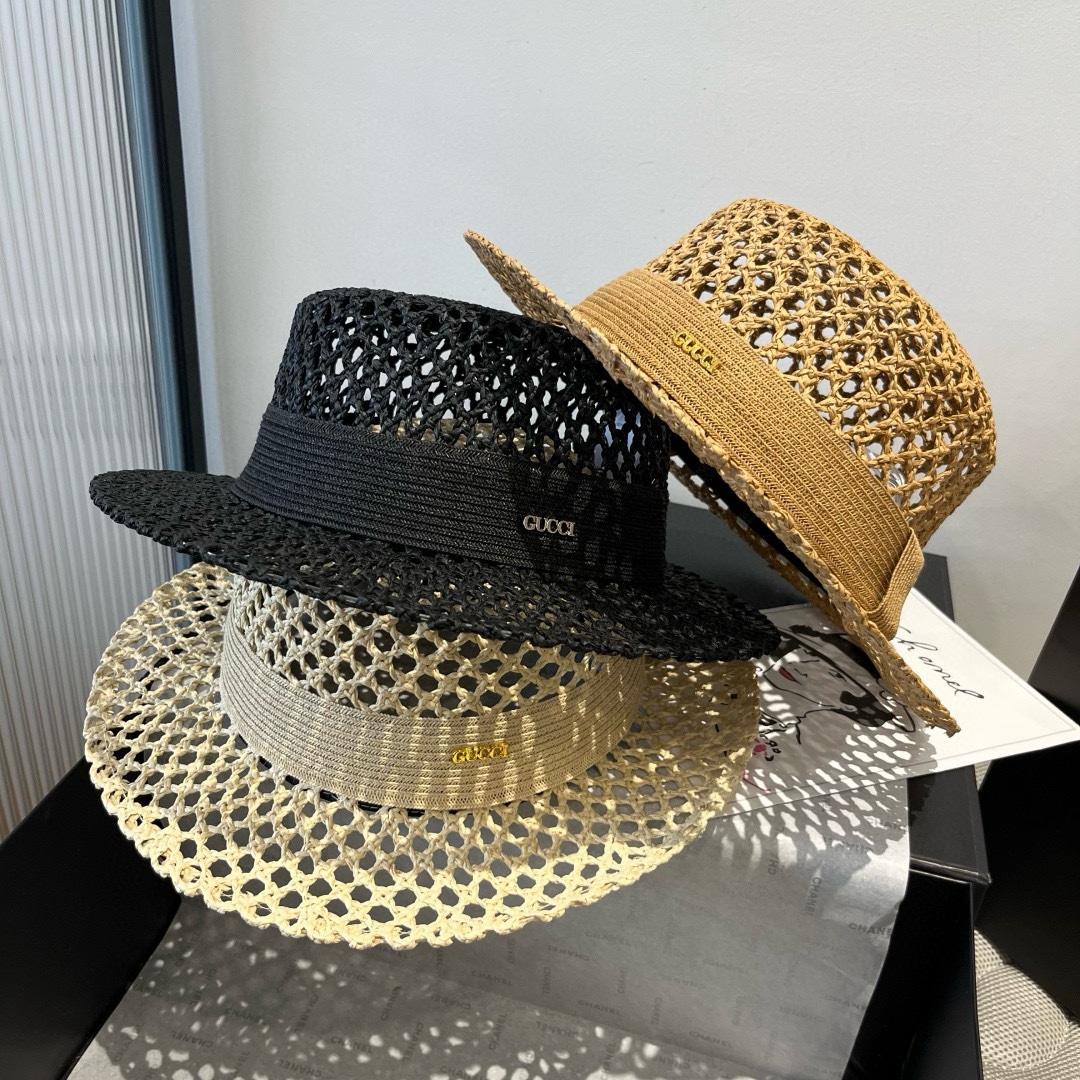 [TOP] GUCCI Hollow Weaving Hat - 3 Colors