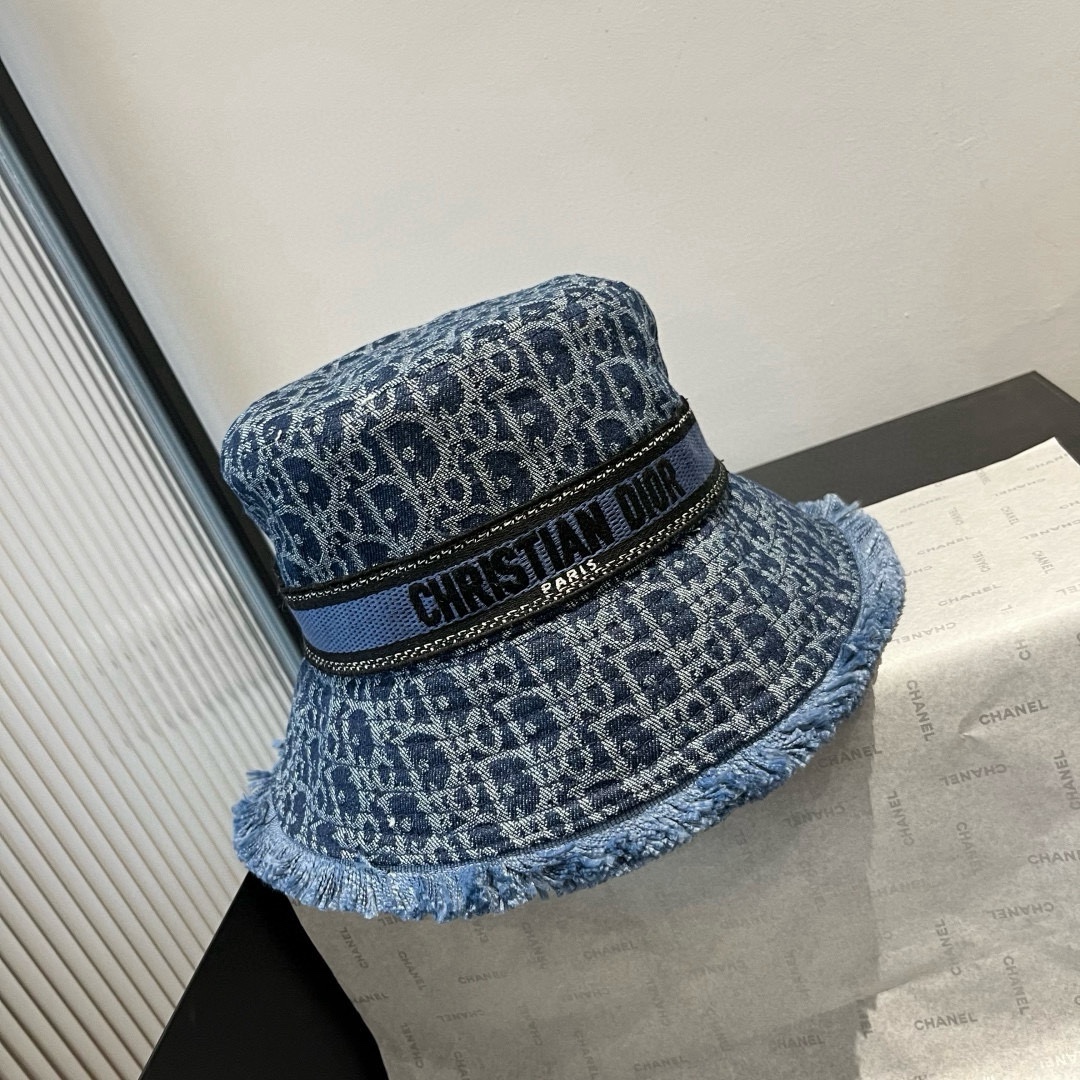 [TOP] Christian Denim Hat  - Blue