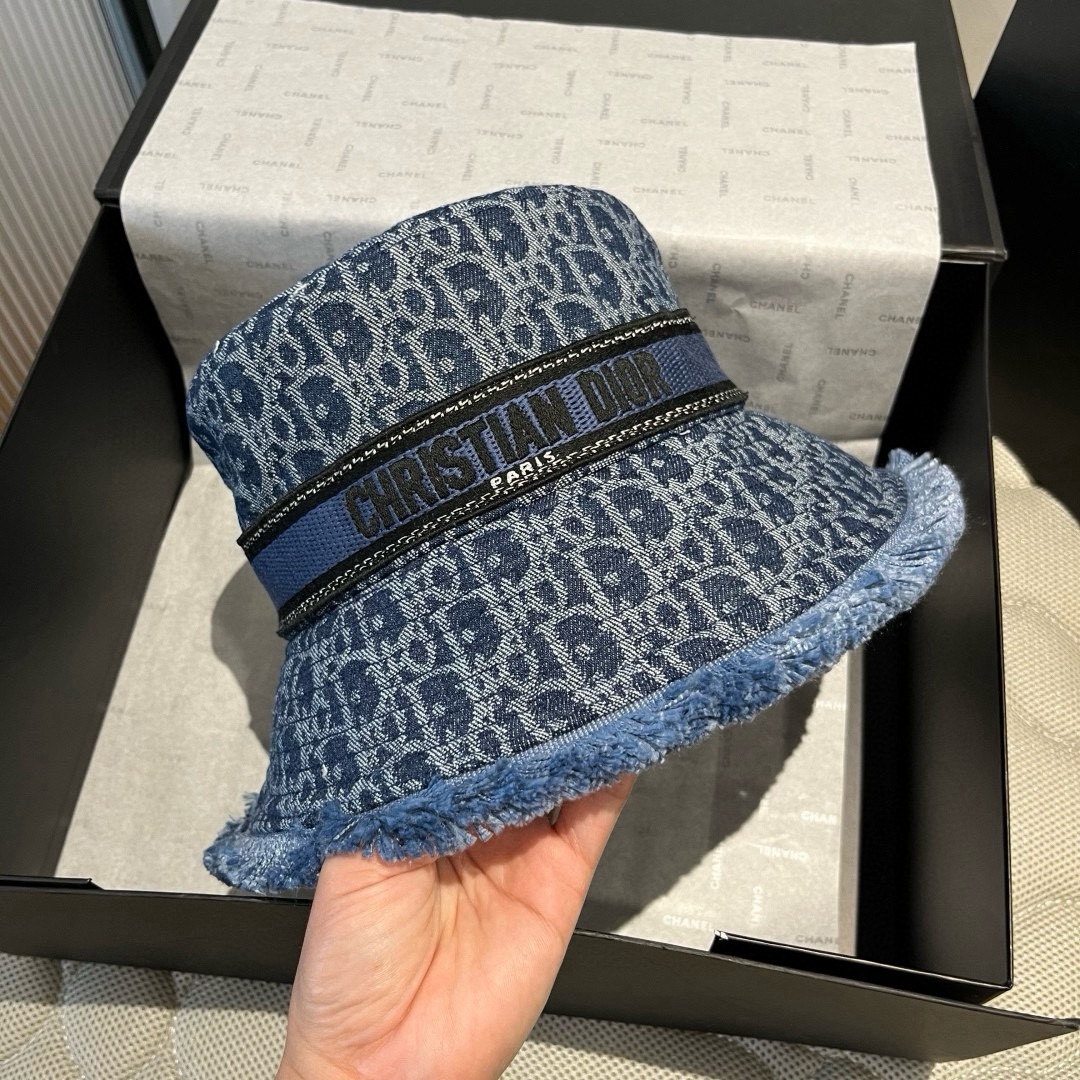 [TOP] Christian Denim Hat  - Blue