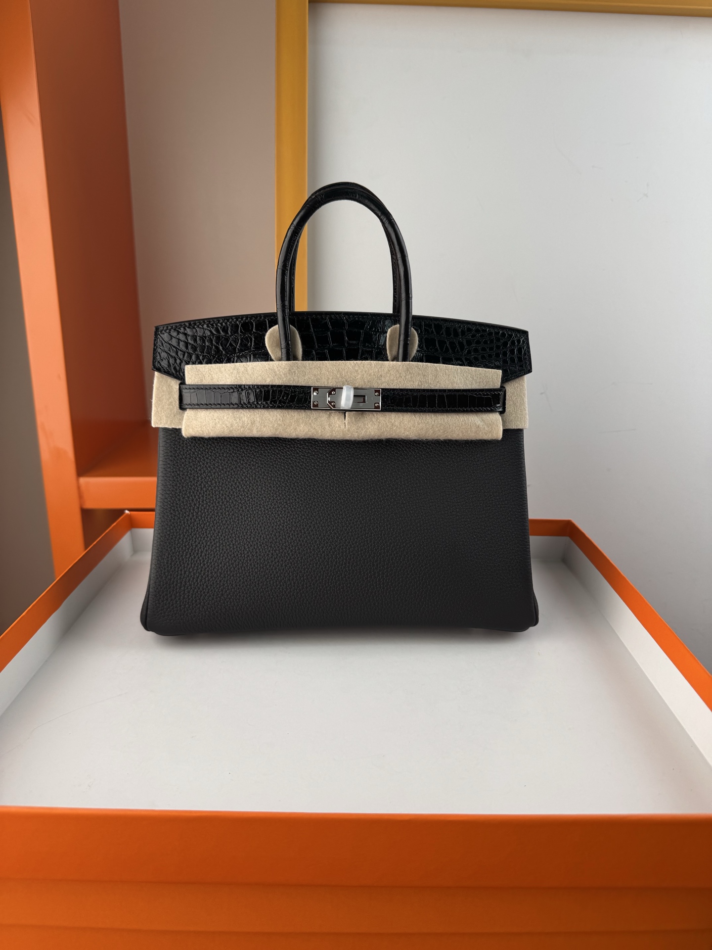[TOP] HERMES Touch Birkin Leather 25/30 cm - Black & GHW/SHW