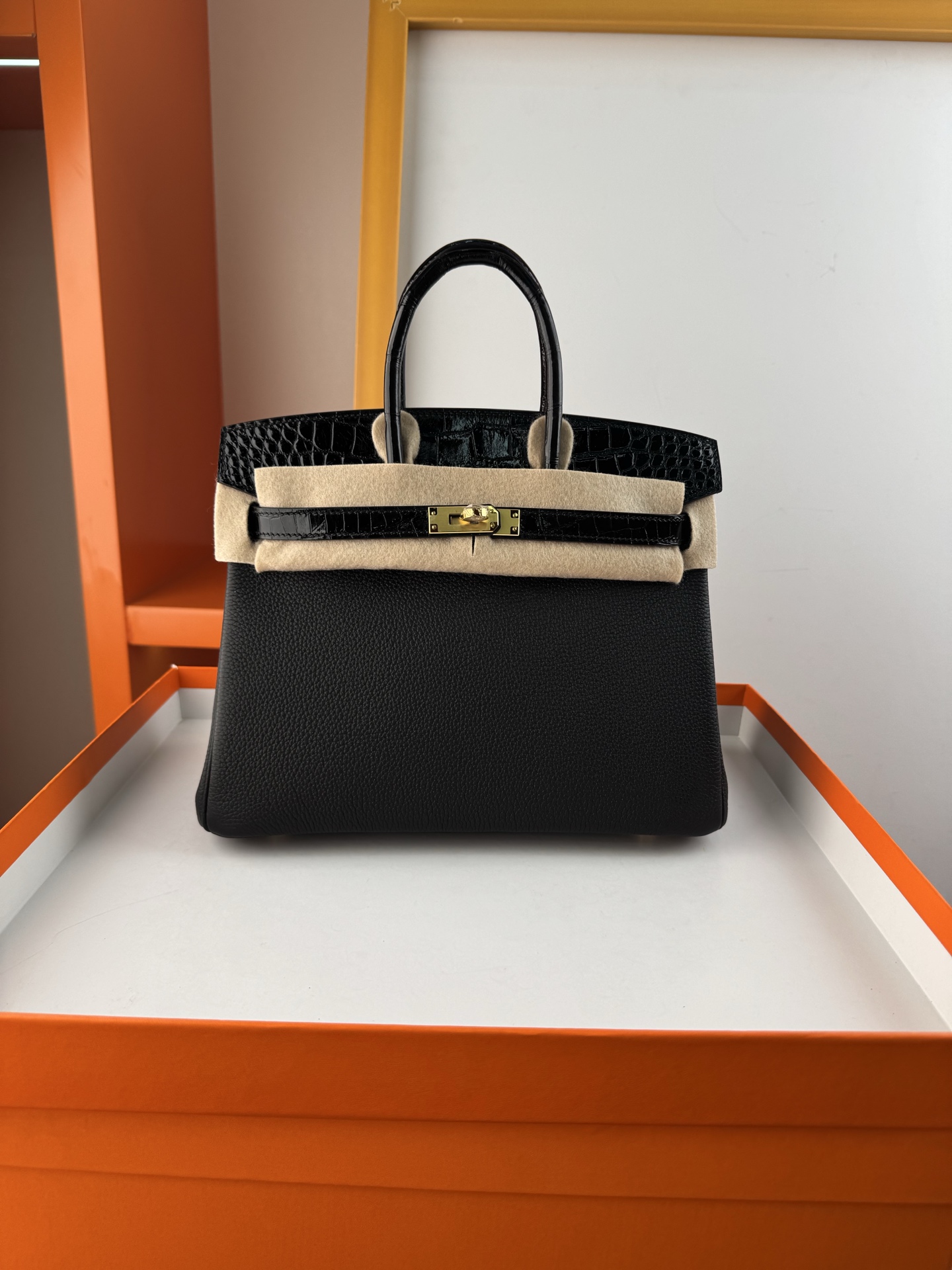 [TOP] HERMES Touch Birkin Leather 25/30 cm - Black & GHW/SHW
