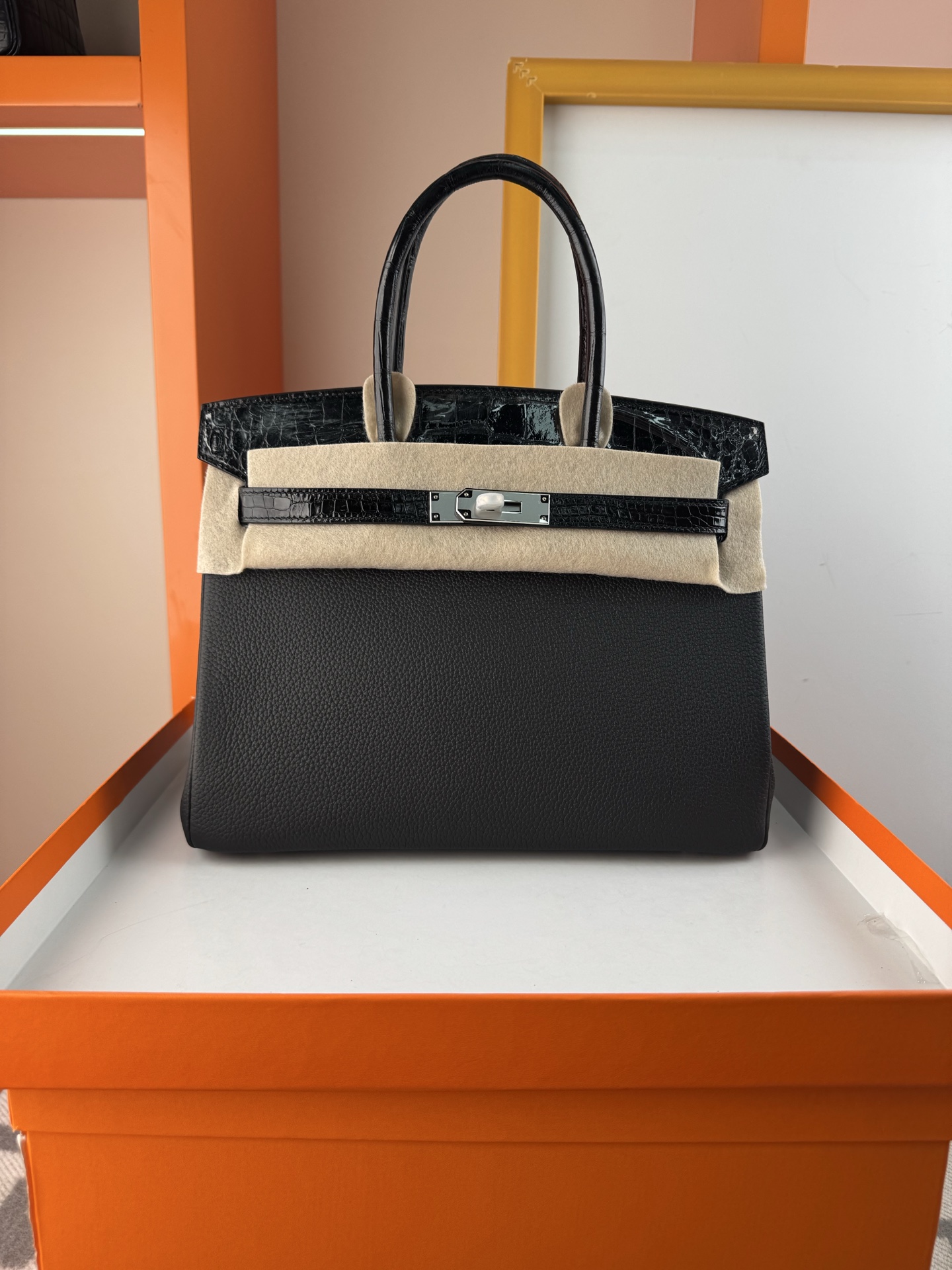 [TOP] HERMES Touch Birkin Leather 25/30 cm - Black & GHW/SHW