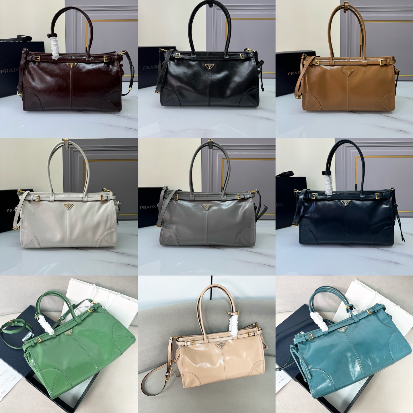 [TOP] PRADA LusSolf Bag Oiled Cowhide 38x30x12cm - 9 Color
