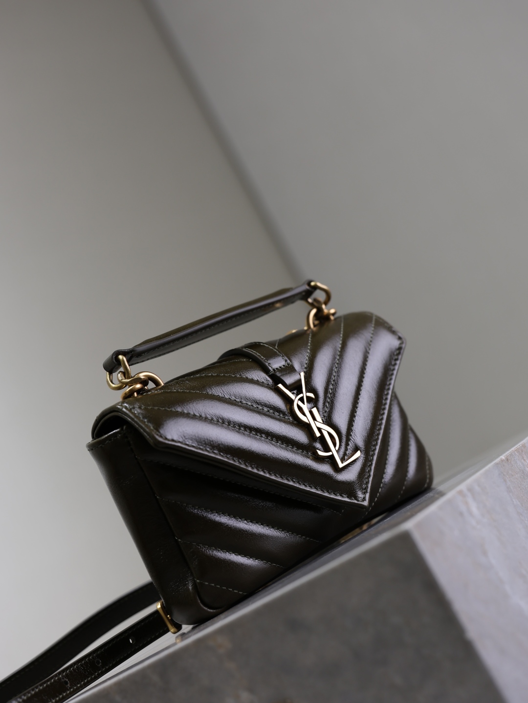 [TOP] Yves Saint Laurent YSL Envelope Bag Mini College Bag 20×13×3cm - Green