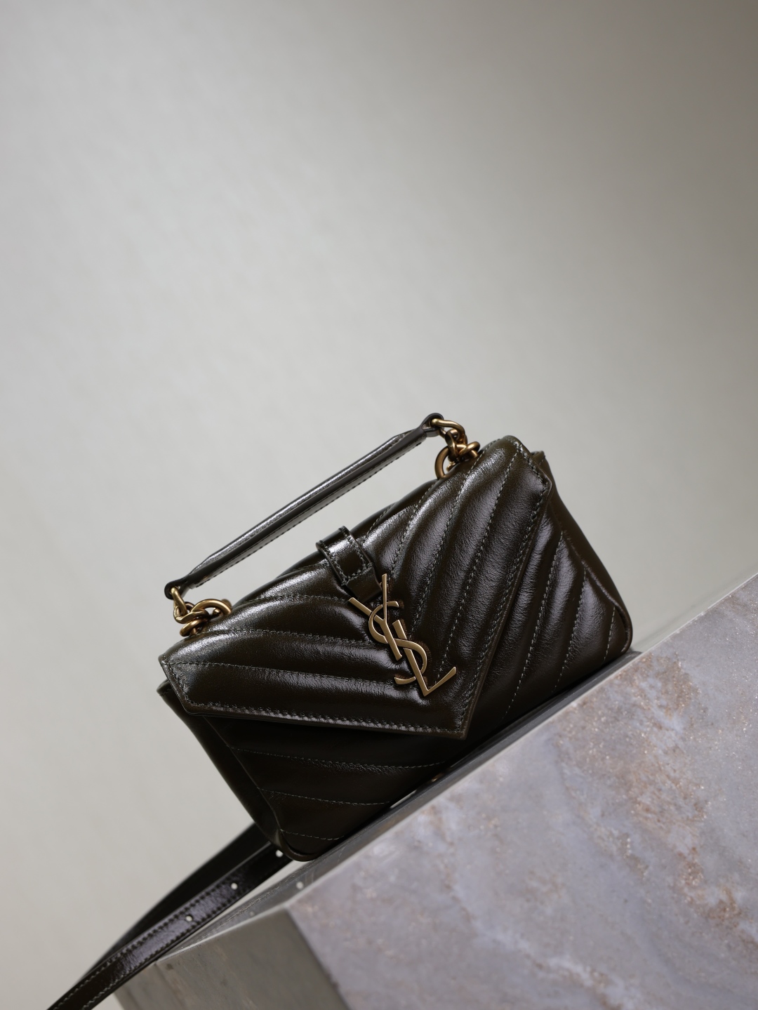 [TOP] Yves Saint Laurent YSL Envelope Bag Mini College Bag 20×13×3cm - Green