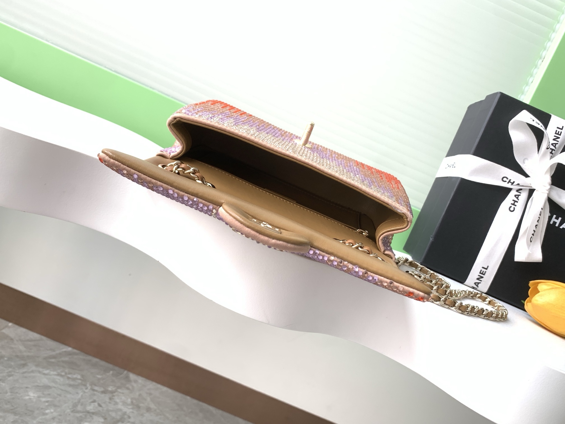 [TOP] CHANEL Diamond Flap Bag 14-21-8 cm - Pink