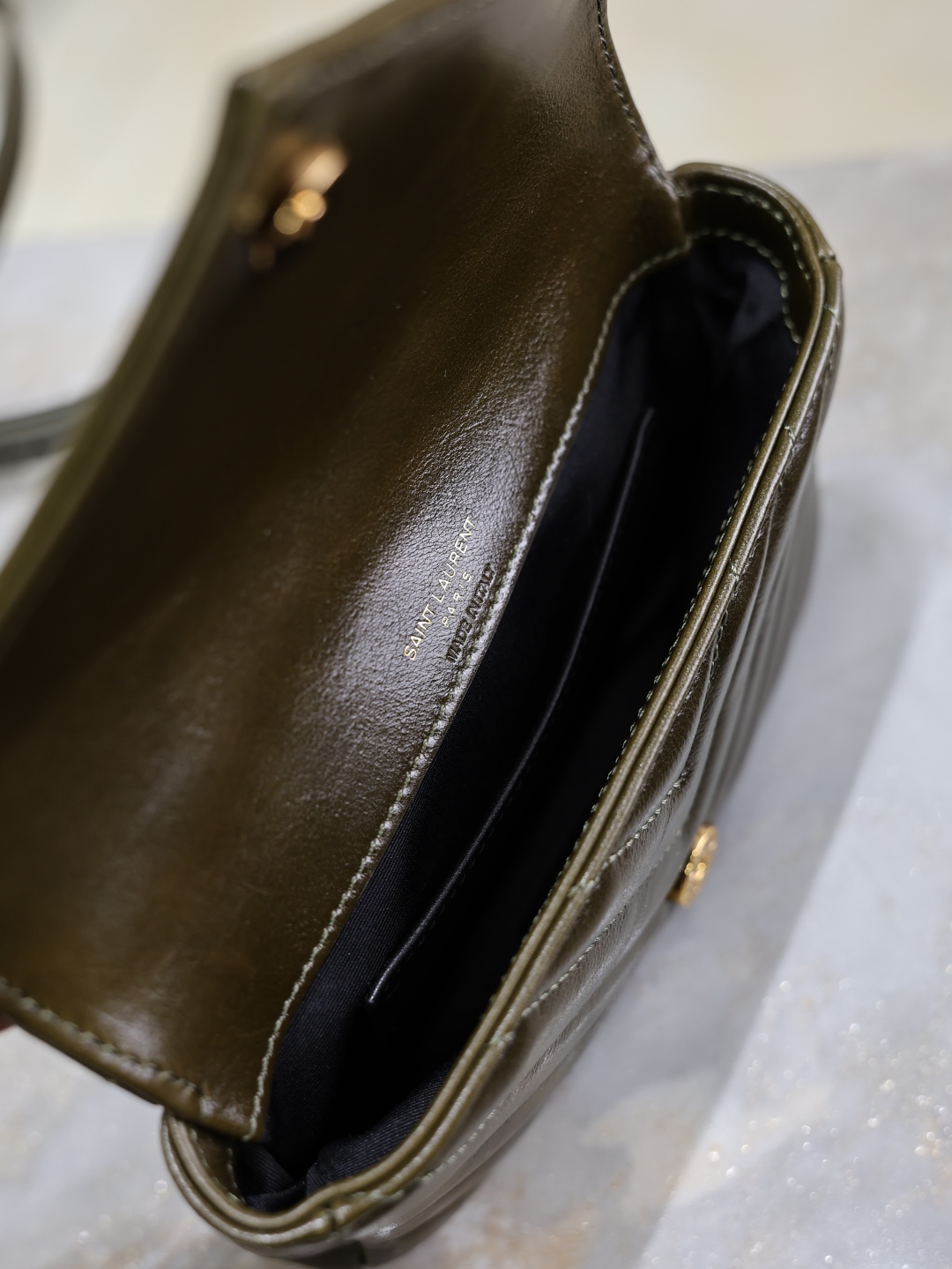 [TOP] Yves Saint Laurent YSL Envelope Bag Mini College Bag 20×13×3cm - Green