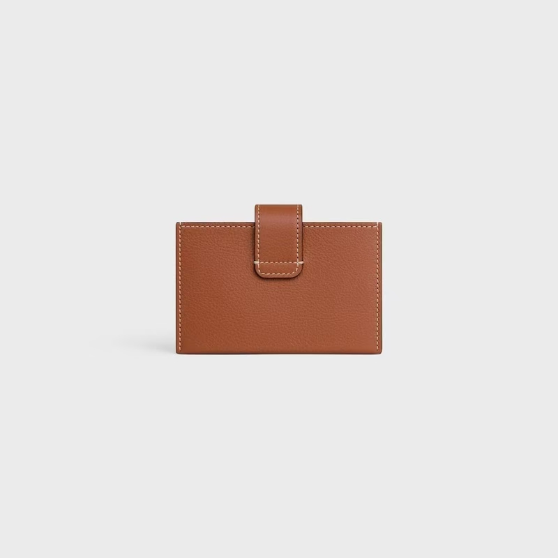 [TOP] CELINE ACCORDEON Card Bag 11×7×2.5cm - Brown