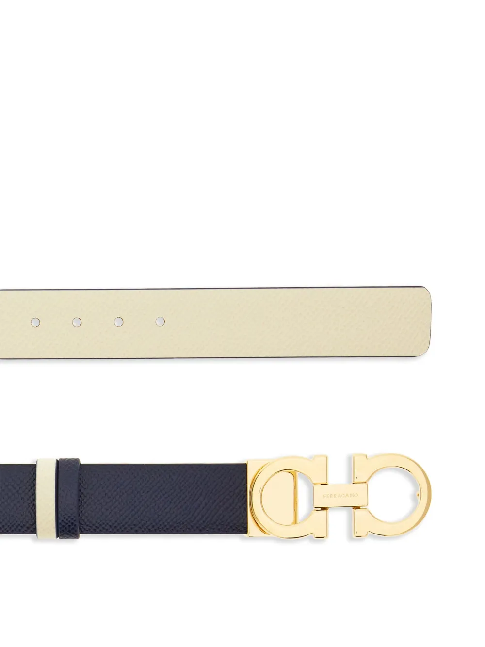 [TOP] Ferragamo Gancini Double-sided  Belt - Navy