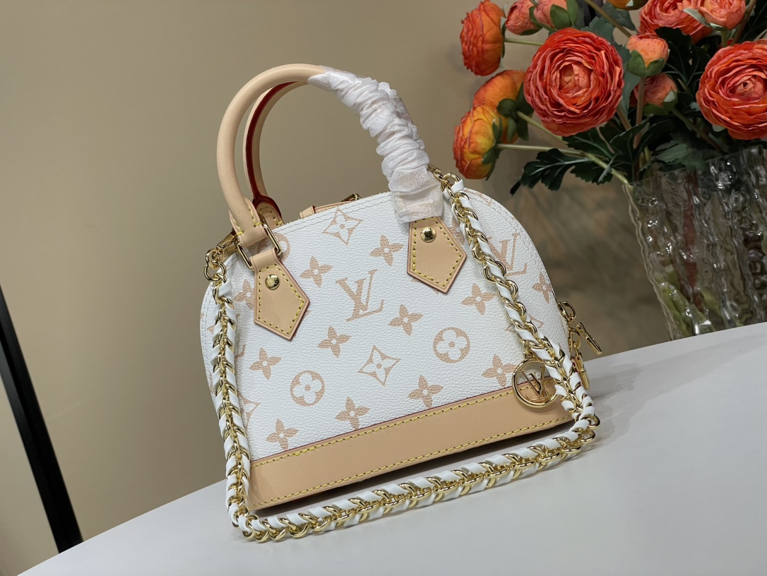 [TOP] Louis Vuitton LV Alma Bag 18 x 12 x 8cm - Beige