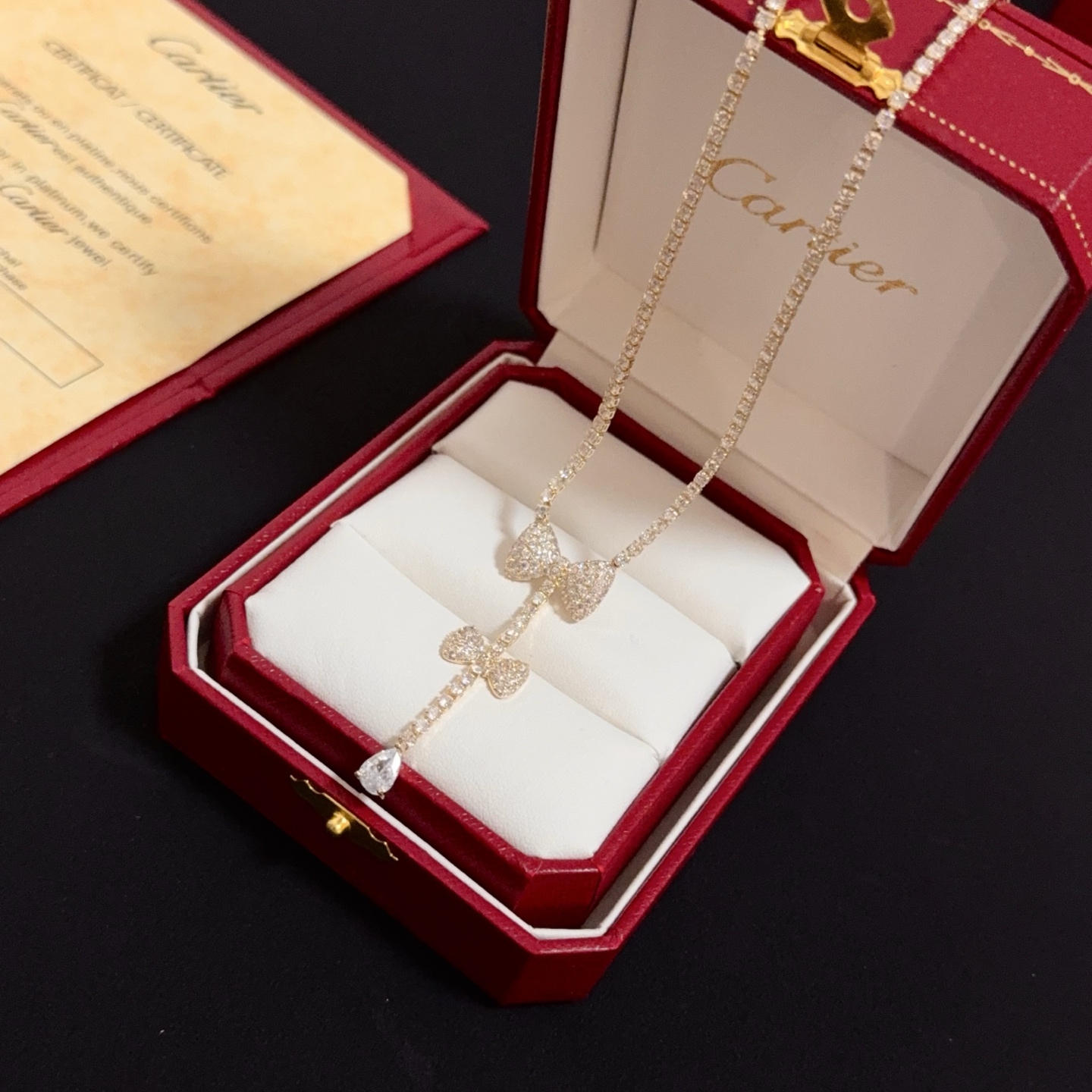 [TOP] Cartier Necklace Studded with Diamonds - Gold