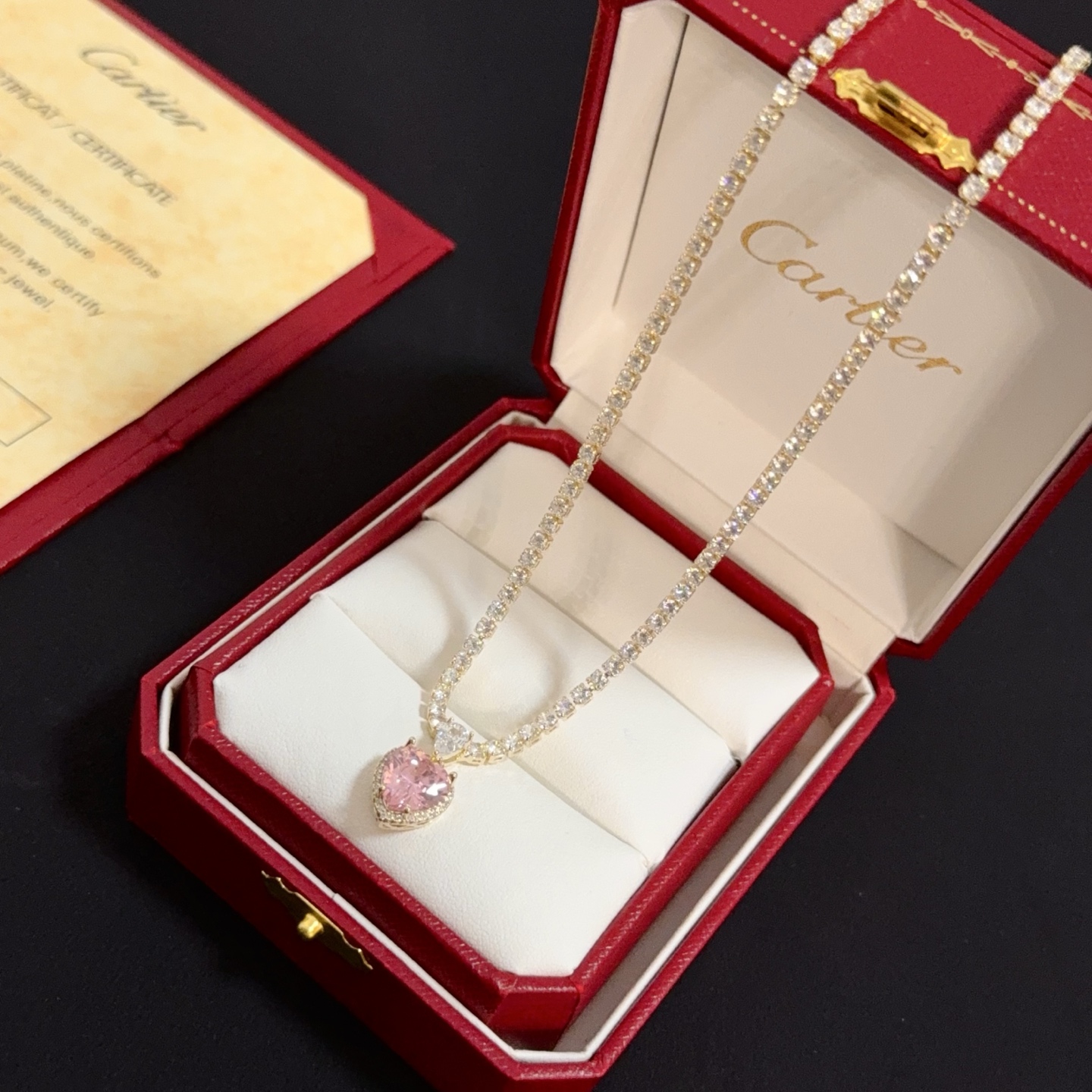 [TOP] Cartier Necklace Studded with Diamonds - Gold