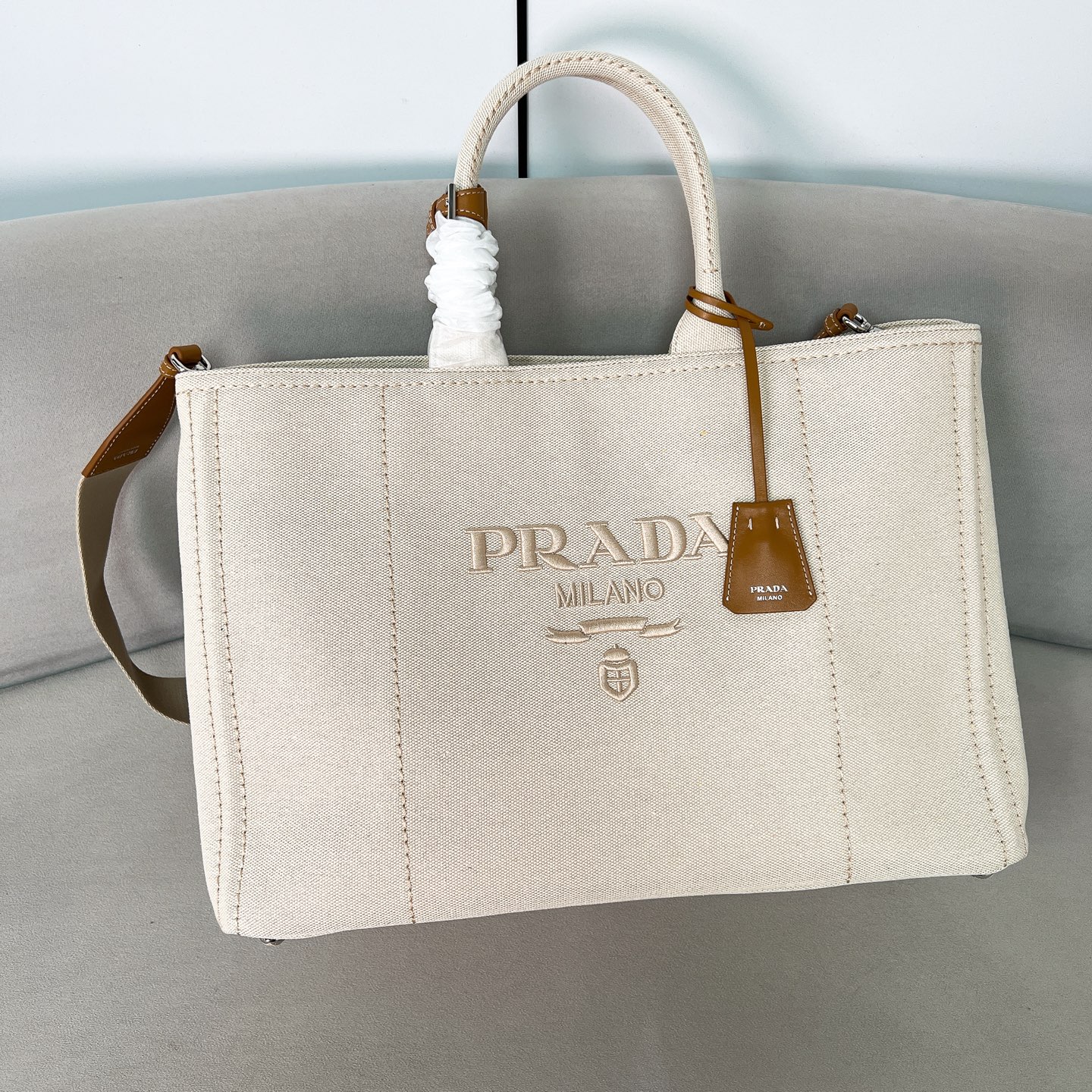 [TOP] PRADA Men's Tote Bag Canvas 43x30x20cm - 4 Color