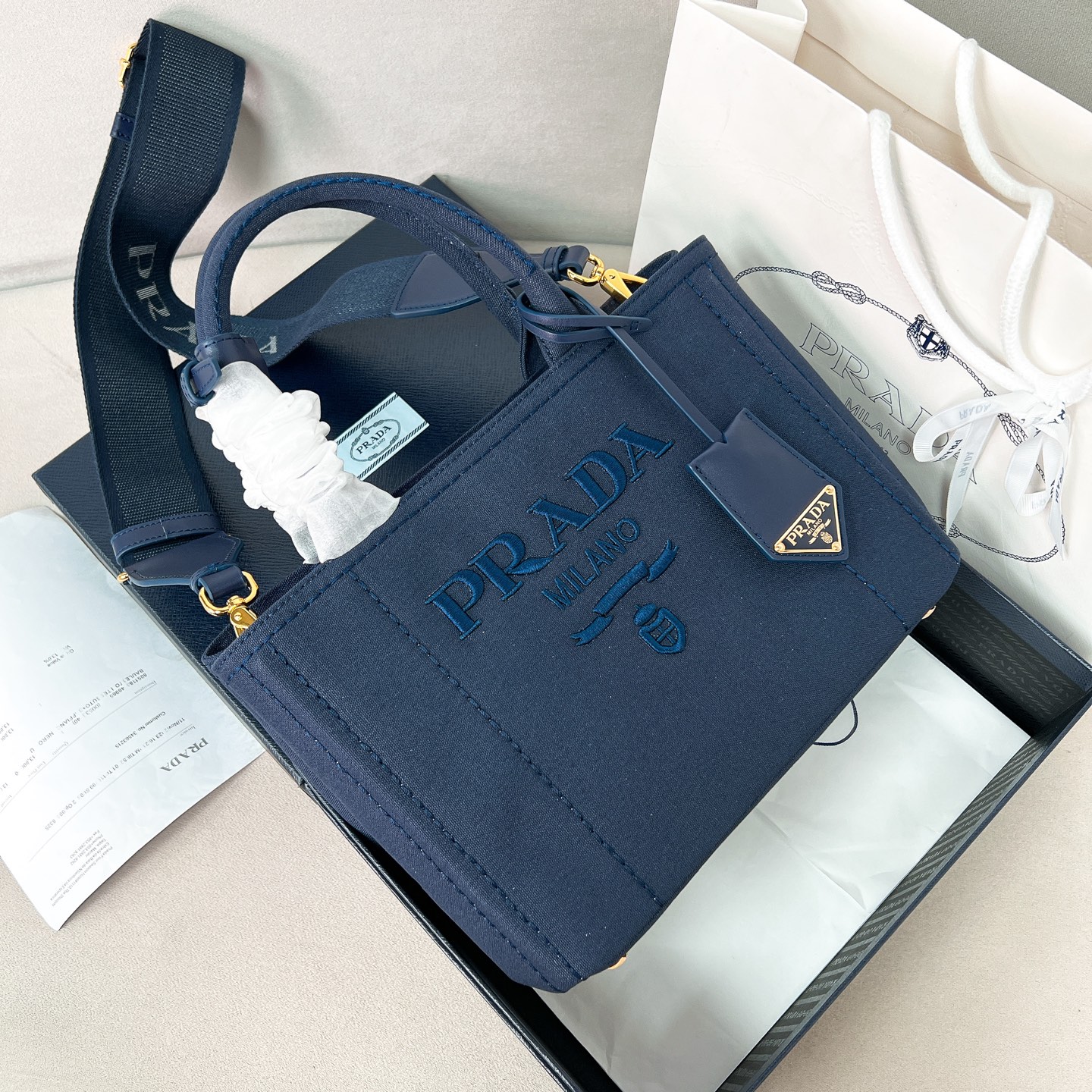 [TOP] PRADA Tote Bag Canvas 26x19x15cm - 3 Color