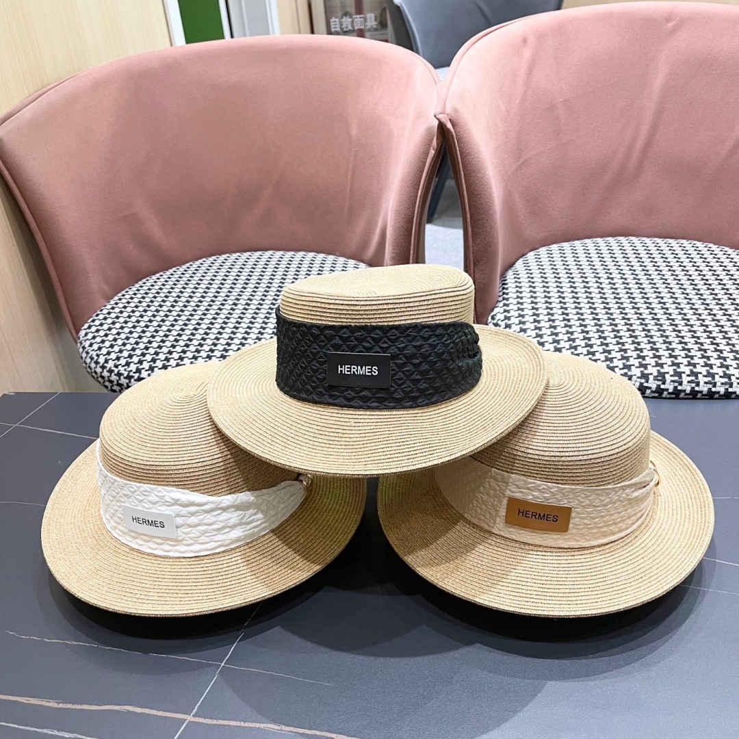 [TOP] HERMES Straw Hat - 3 Colors