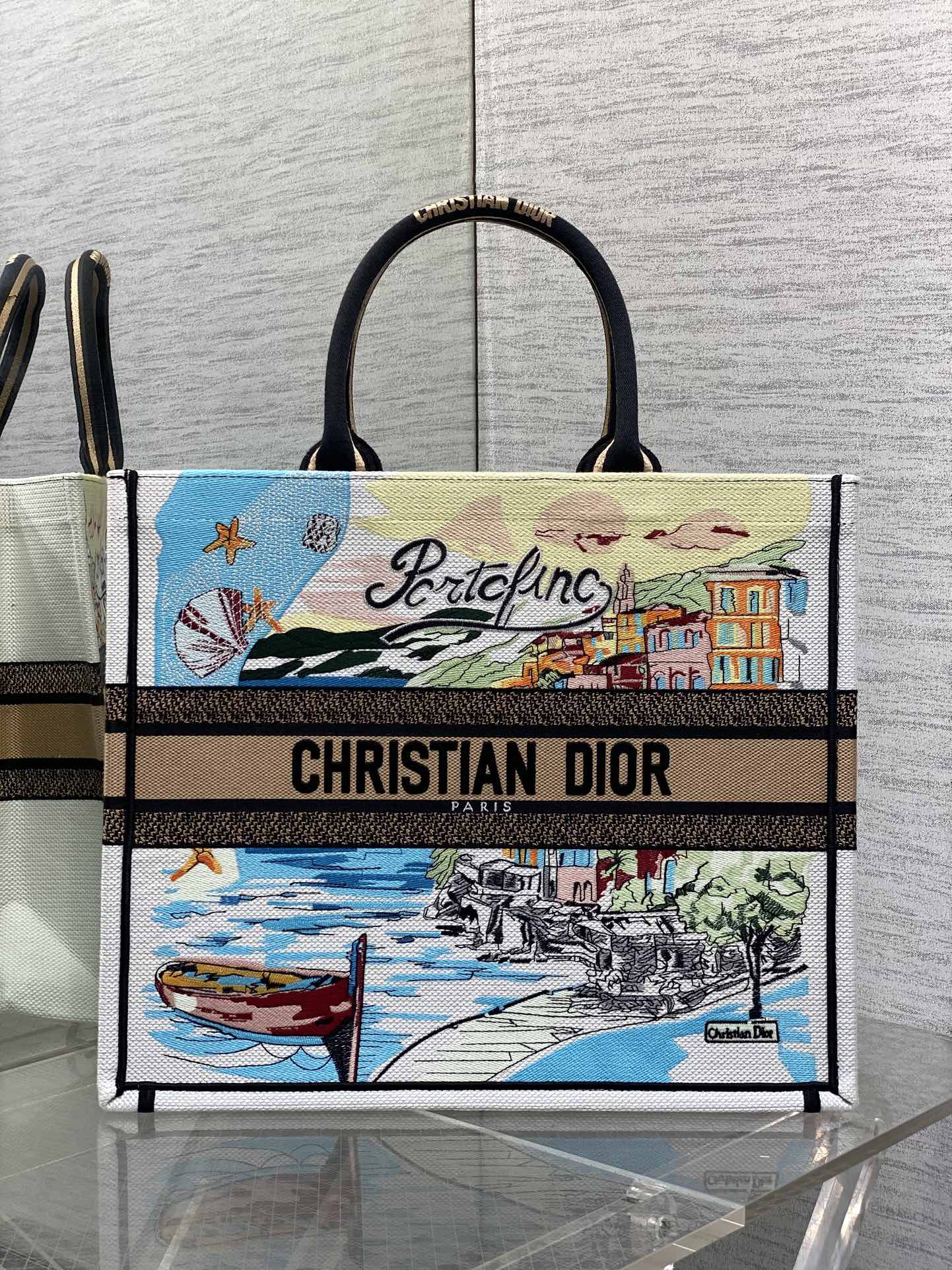 [TOP] Christian Dior  Book Tote Bag - 3 Sizes - Blue and Yellow