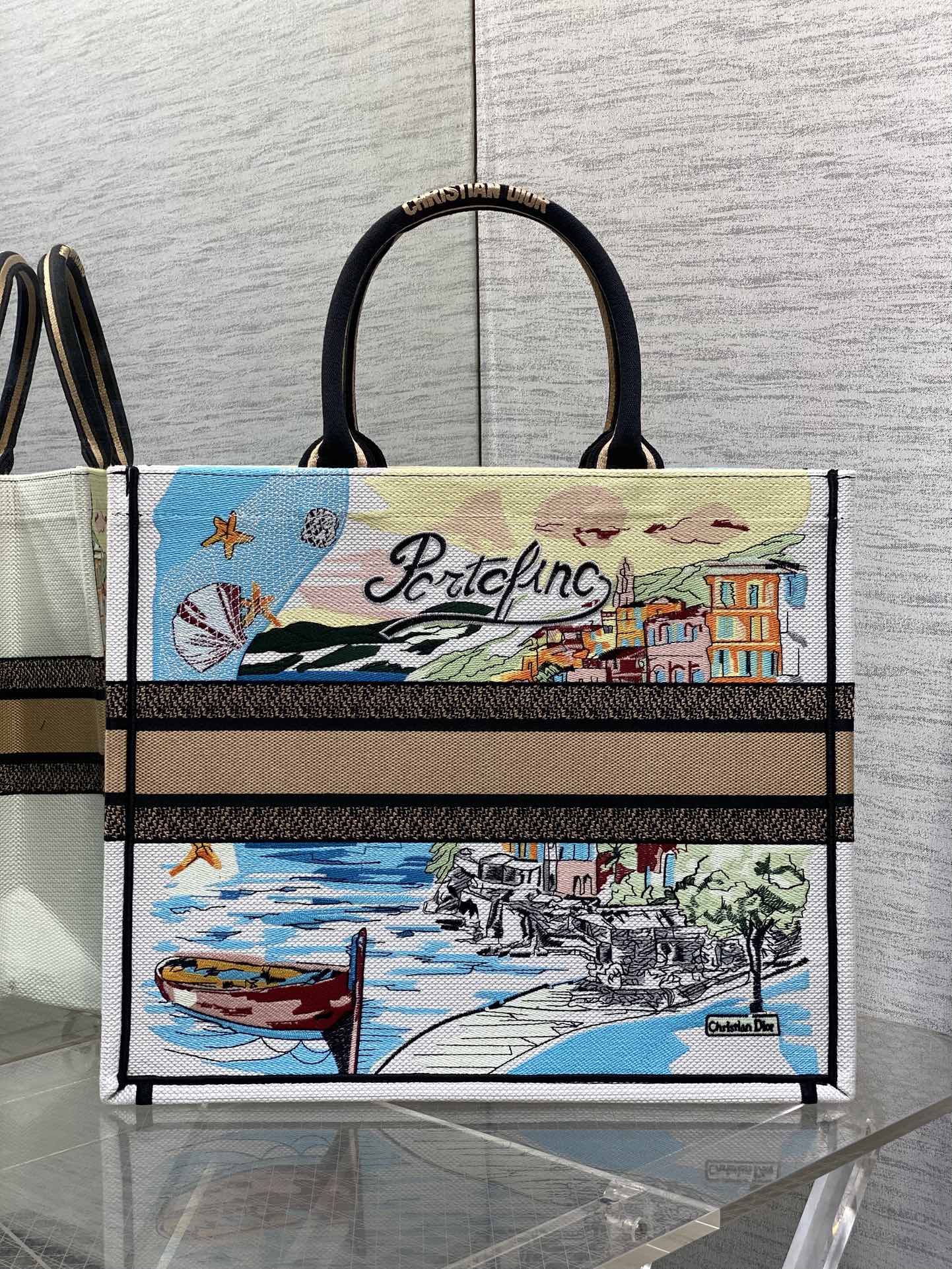 [TOP] Christian Dior  Book Tote Bag - 3 Sizes - Blue and Yellow