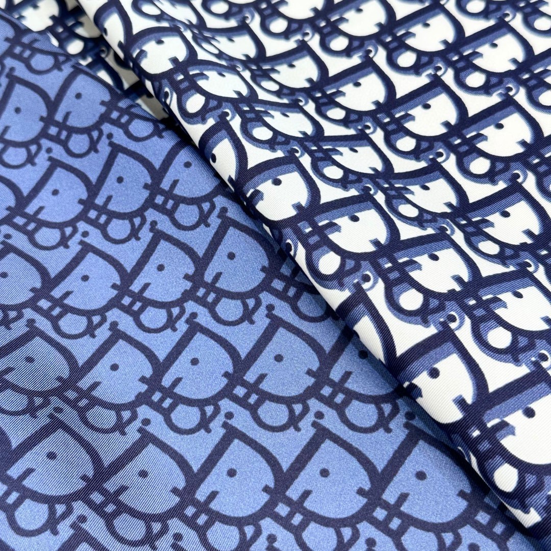 [TOP] Christian Dior Silk Scarf 90x90 cm - Blue