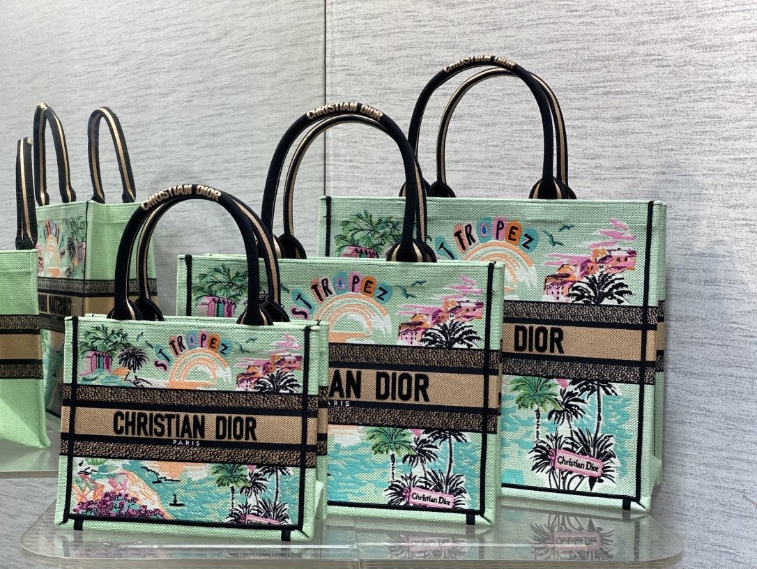 [TOP] Christian Dior  Book Tote Bag - 3 Sizes - Green