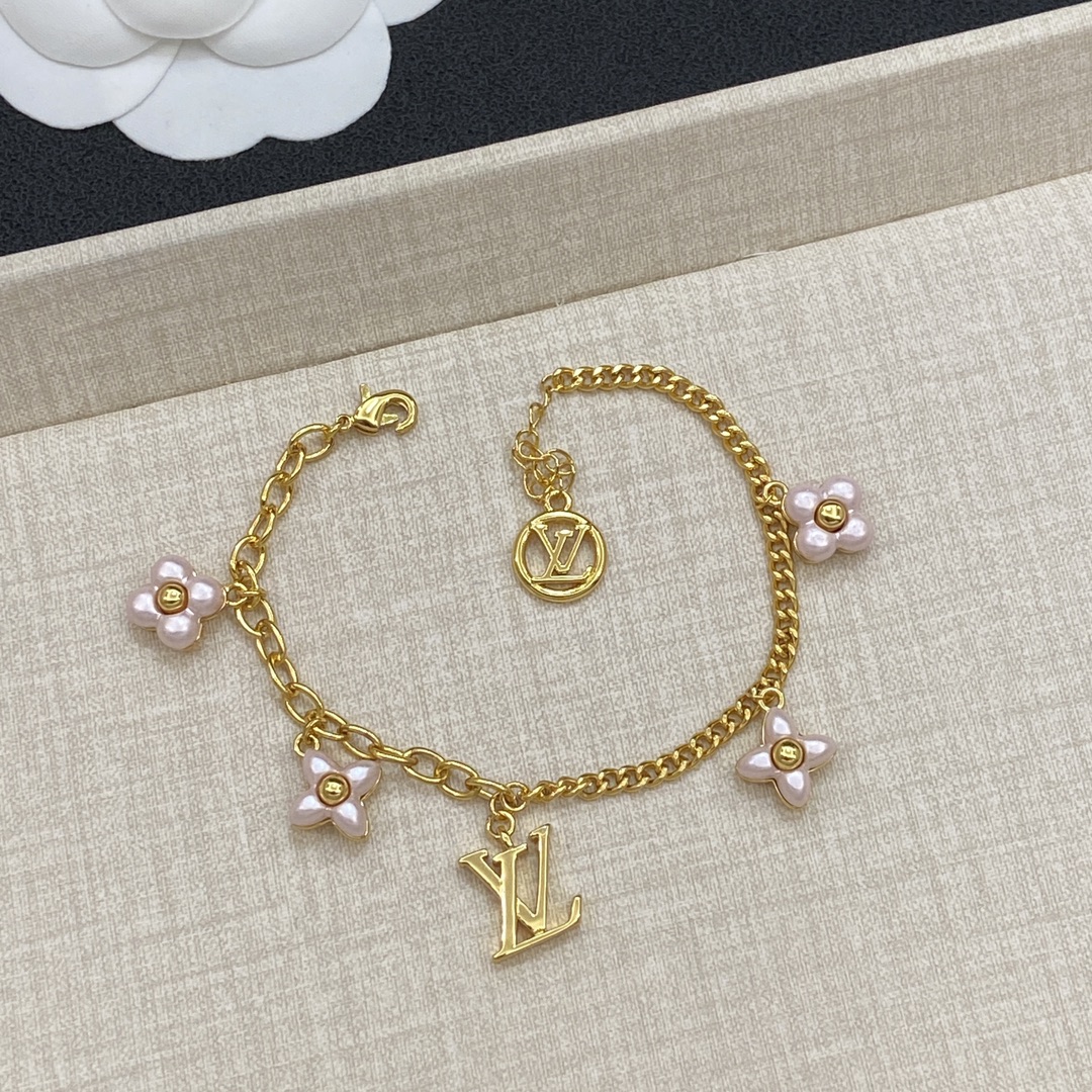 [TOP] Louis Vuitton LV Bracelet with Pink Flowers - 3 Colour