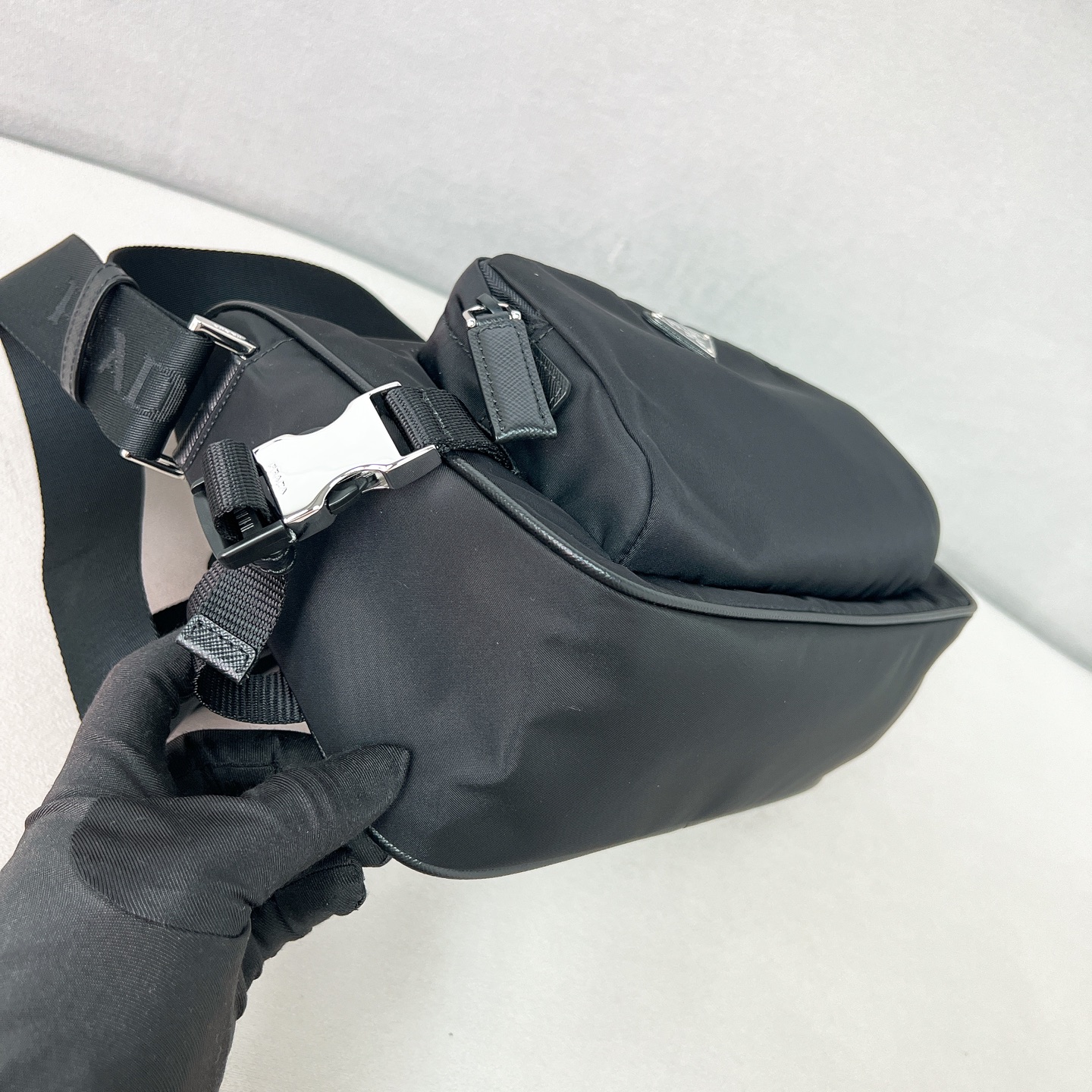 [TOP] PRADA Shoulder Bag Re-Nylon 28x17.5x10cm/35x22x12cm - Black