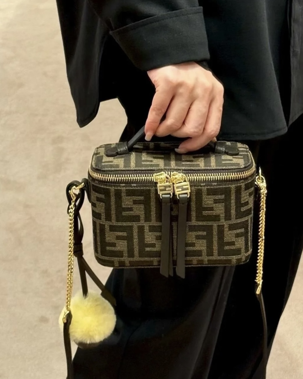 [TOP] FENDI Vanity Bag 16x8x11cm - Brown