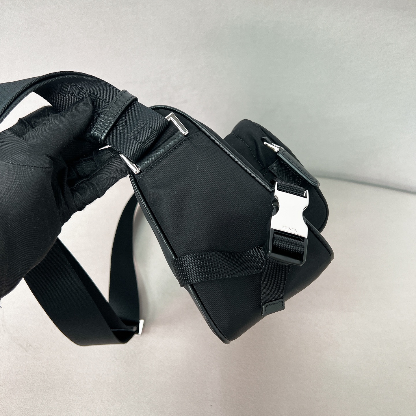 [TOP] PRADA Shoulder Bag Re-Nylon 28x17.5x10cm/35x22x12cm - Black