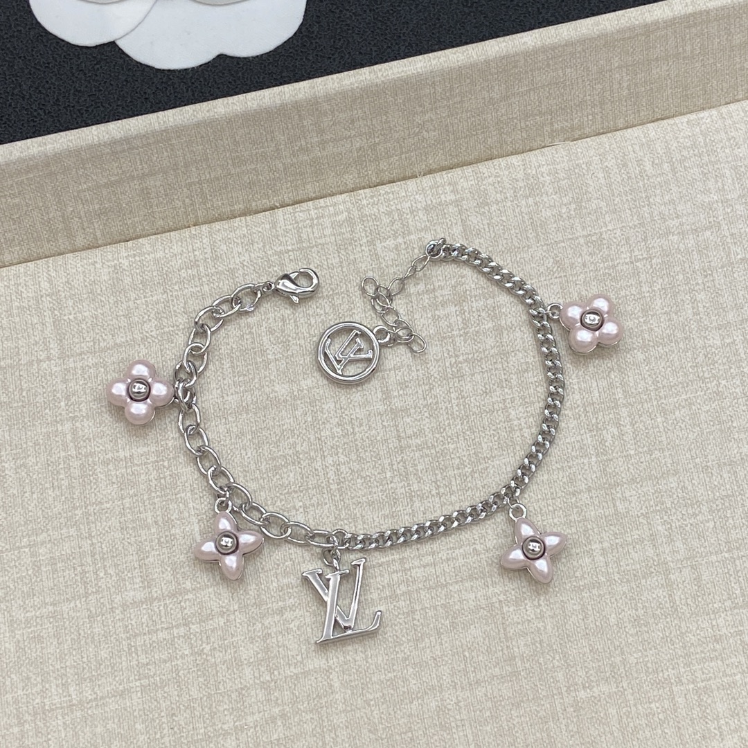 [TOP] Louis Vuitton LV Bracelet with Pink Flowers - 3 Colour