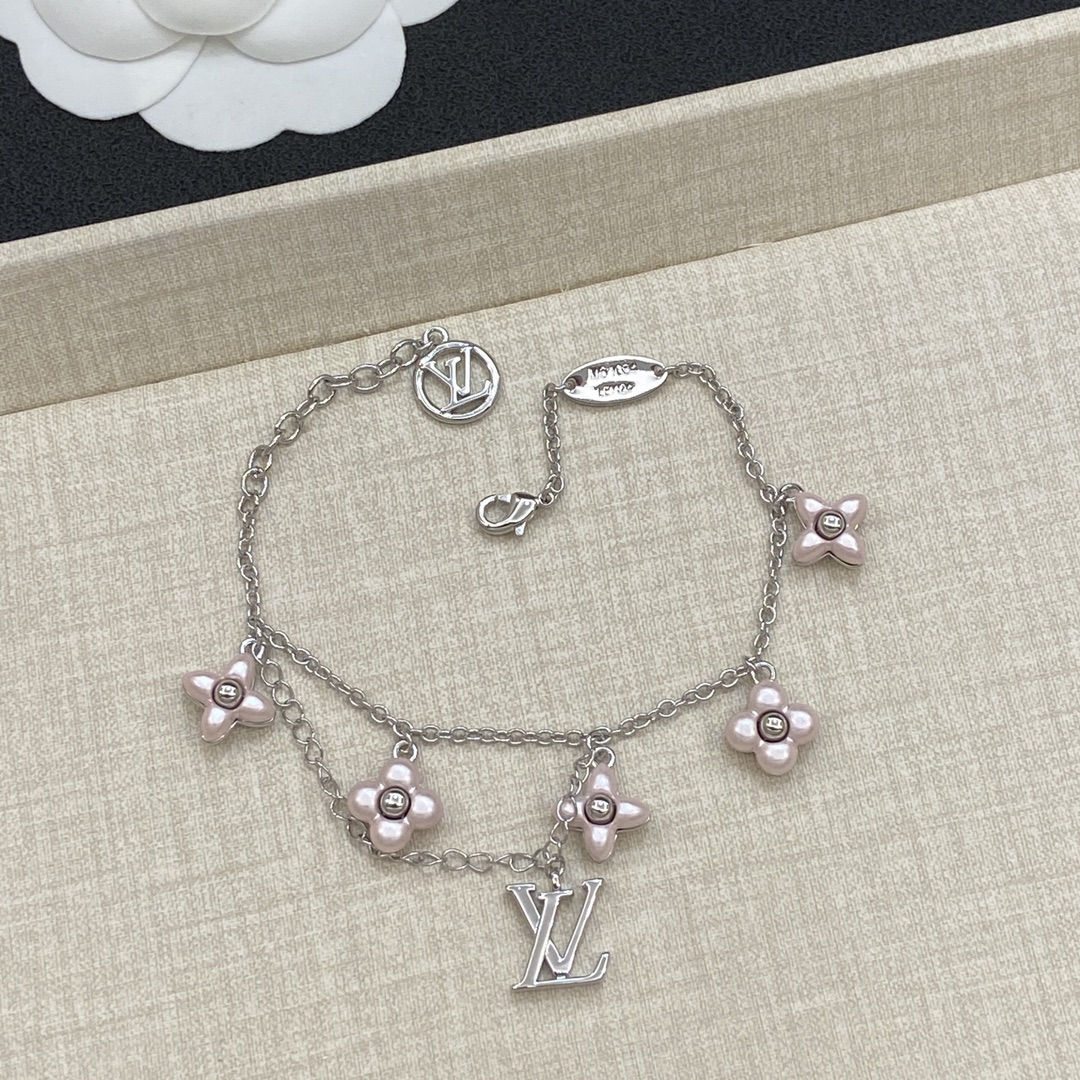 [TOP] Louis Vuitton LV Bracelet with Pink Flowers - 3 Colour
