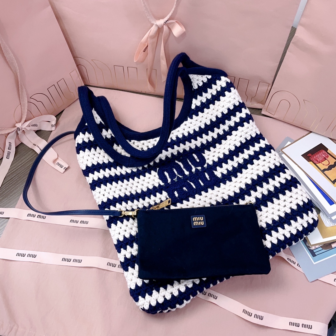 [TOP] Miu Miu Tote Bags 35 X 40Cm - Blue