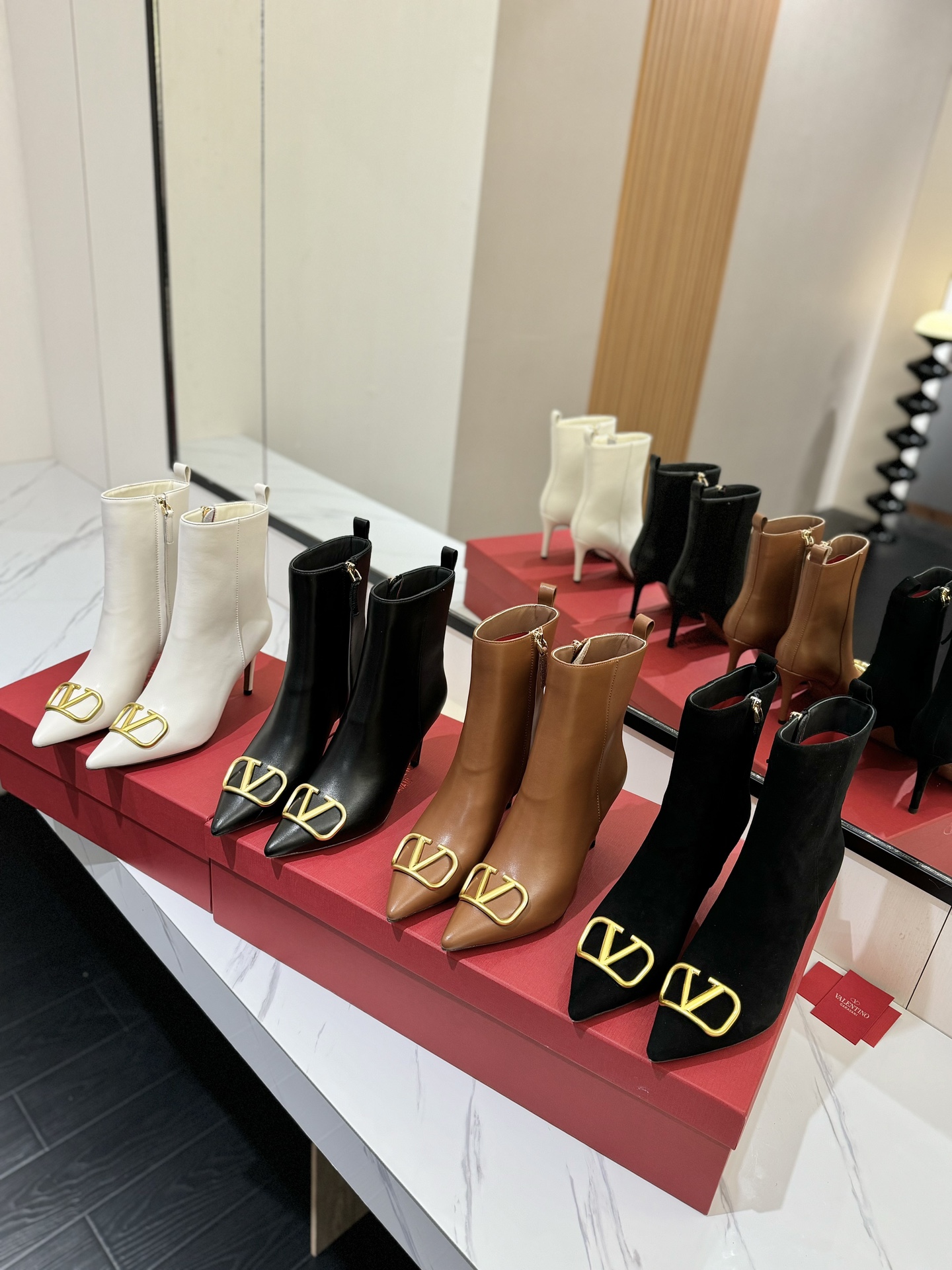 [TOP] VALENTINO 8cm High Heel Short Boots  - 4 Color