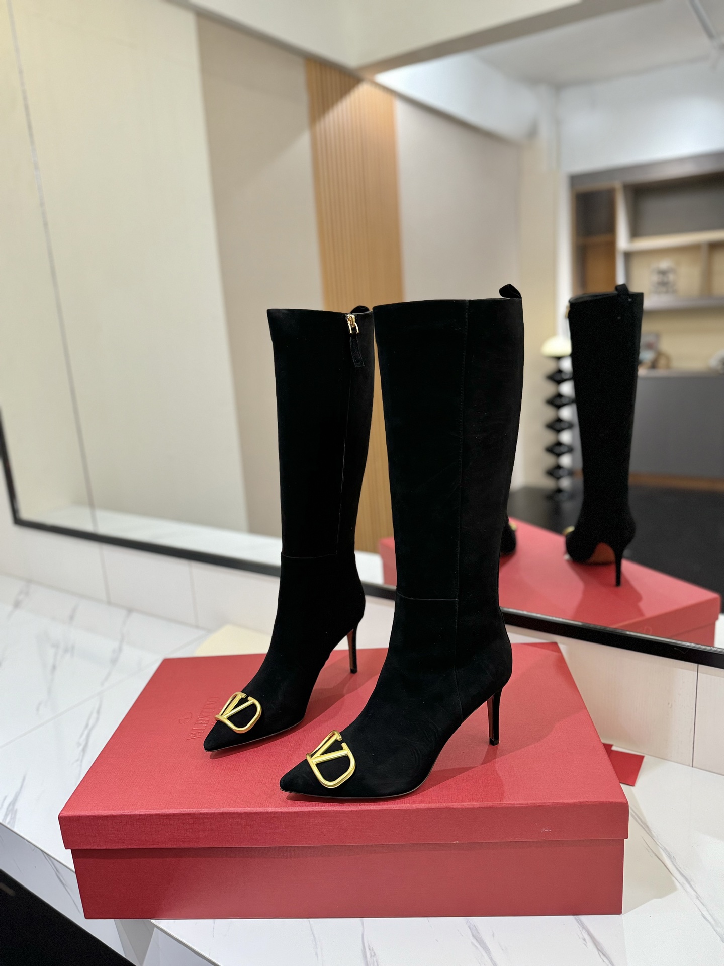 [TOP] VALENTINO 8cm High Heel Long Boots  - 4 Color