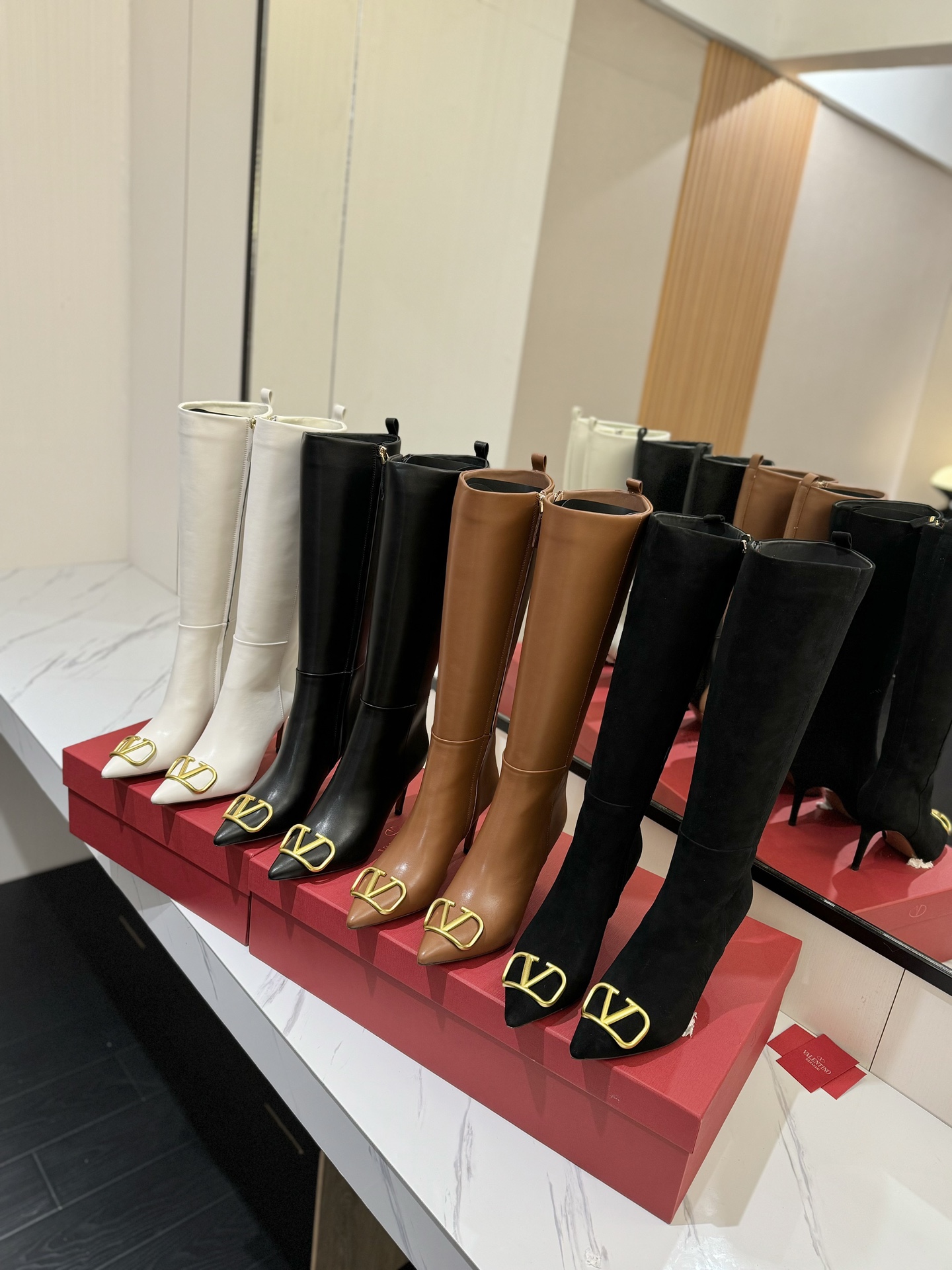 [TOP] VALENTINO 8cm High Heel Long Boots  - 4 Color
