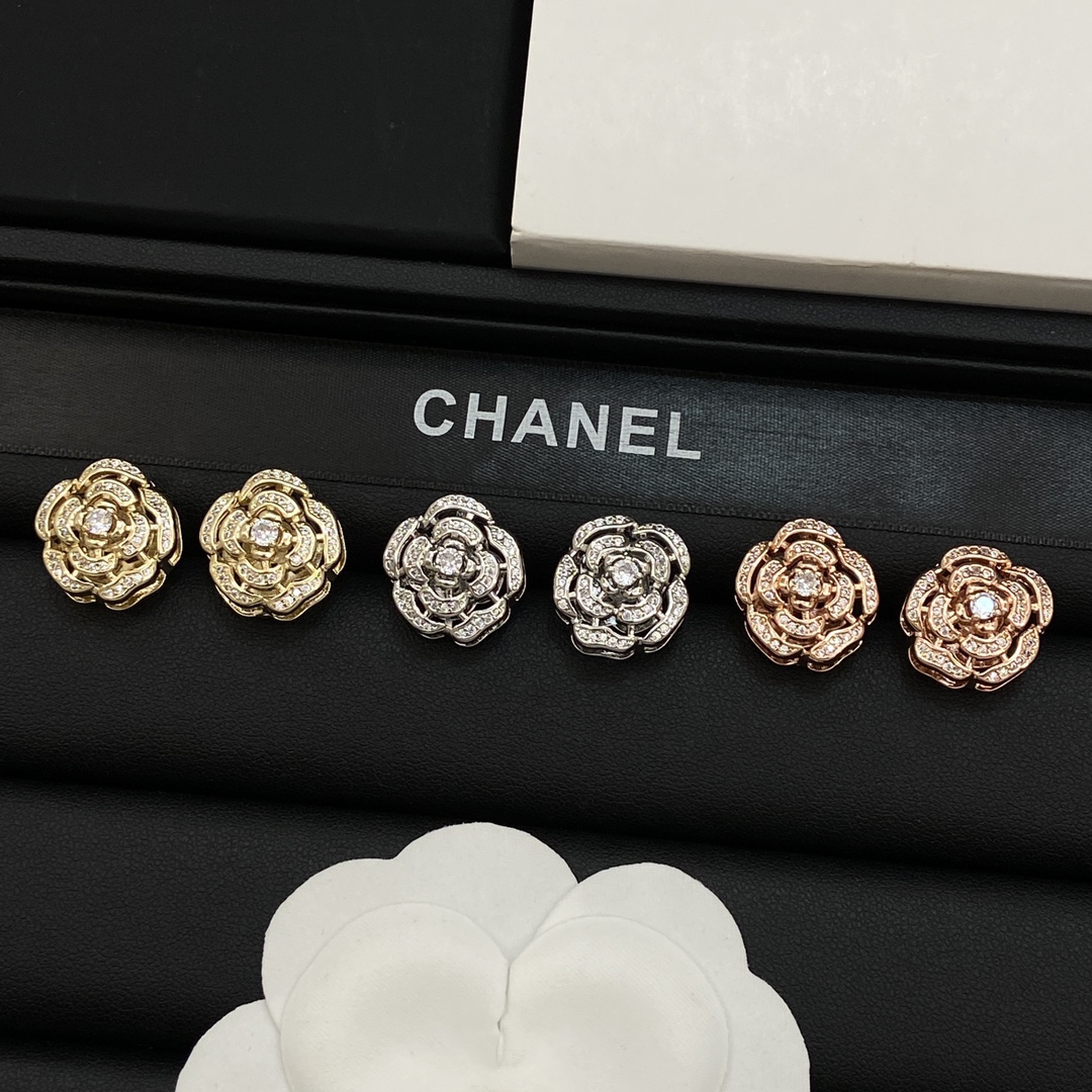 [TOP] CHANEL Flower Earrings - 3 Colors