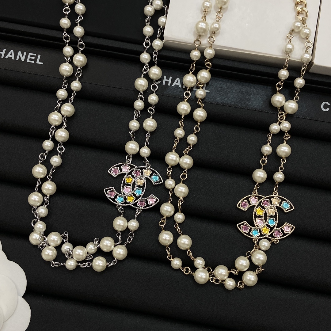 [TOP] CHANEL CC Double Layer Necklaces - 2 Colors