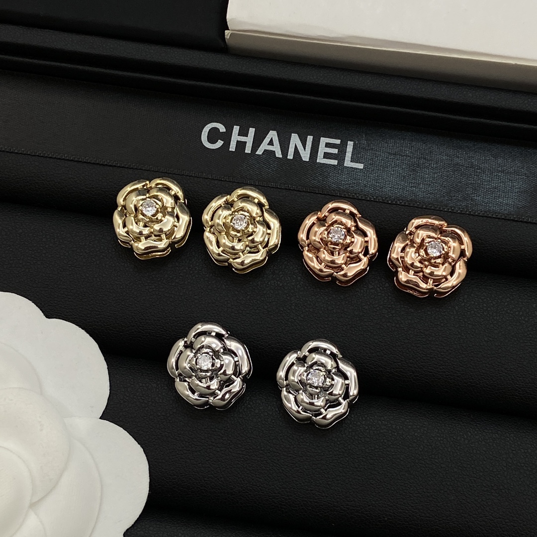 [TOP] CHANEL Flower Earrings - 3 Colors