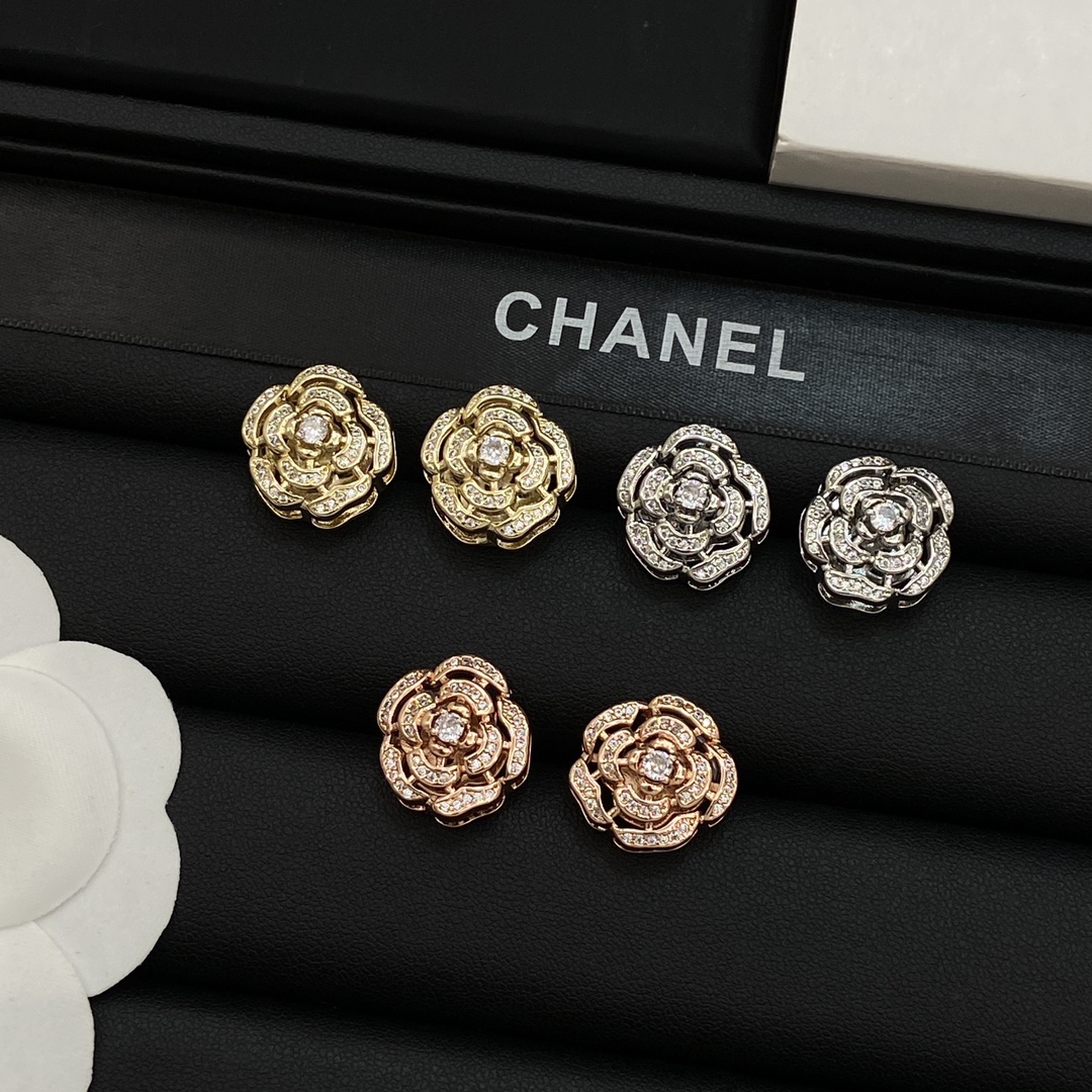 [TOP] CHANEL Flower Earrings - 3 Colors
