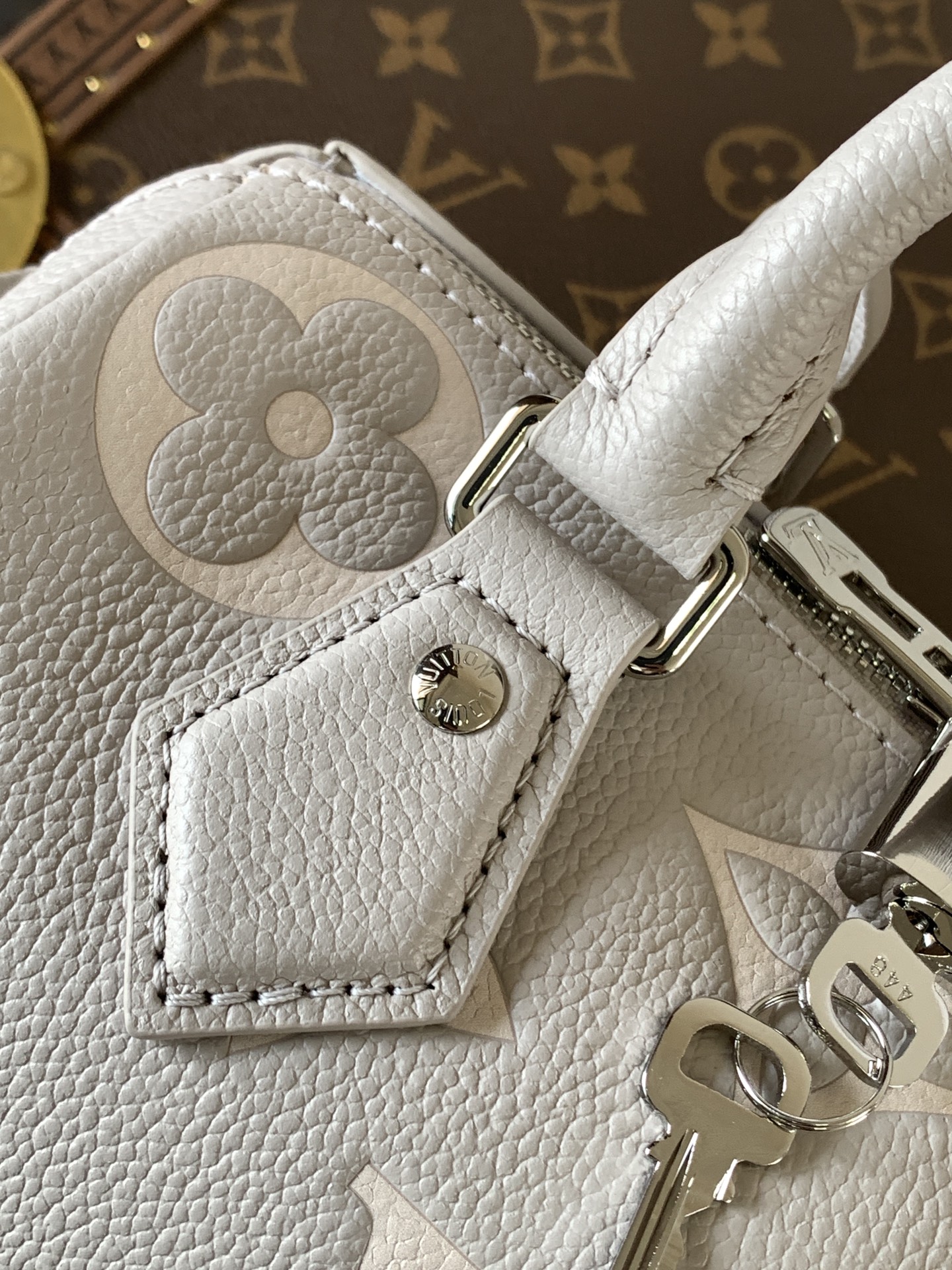 [TOP] Louis Vuitton LV Speedy Bandoulière 20 Bag Monogram Empreinte 20x13.5x12cm - Gray