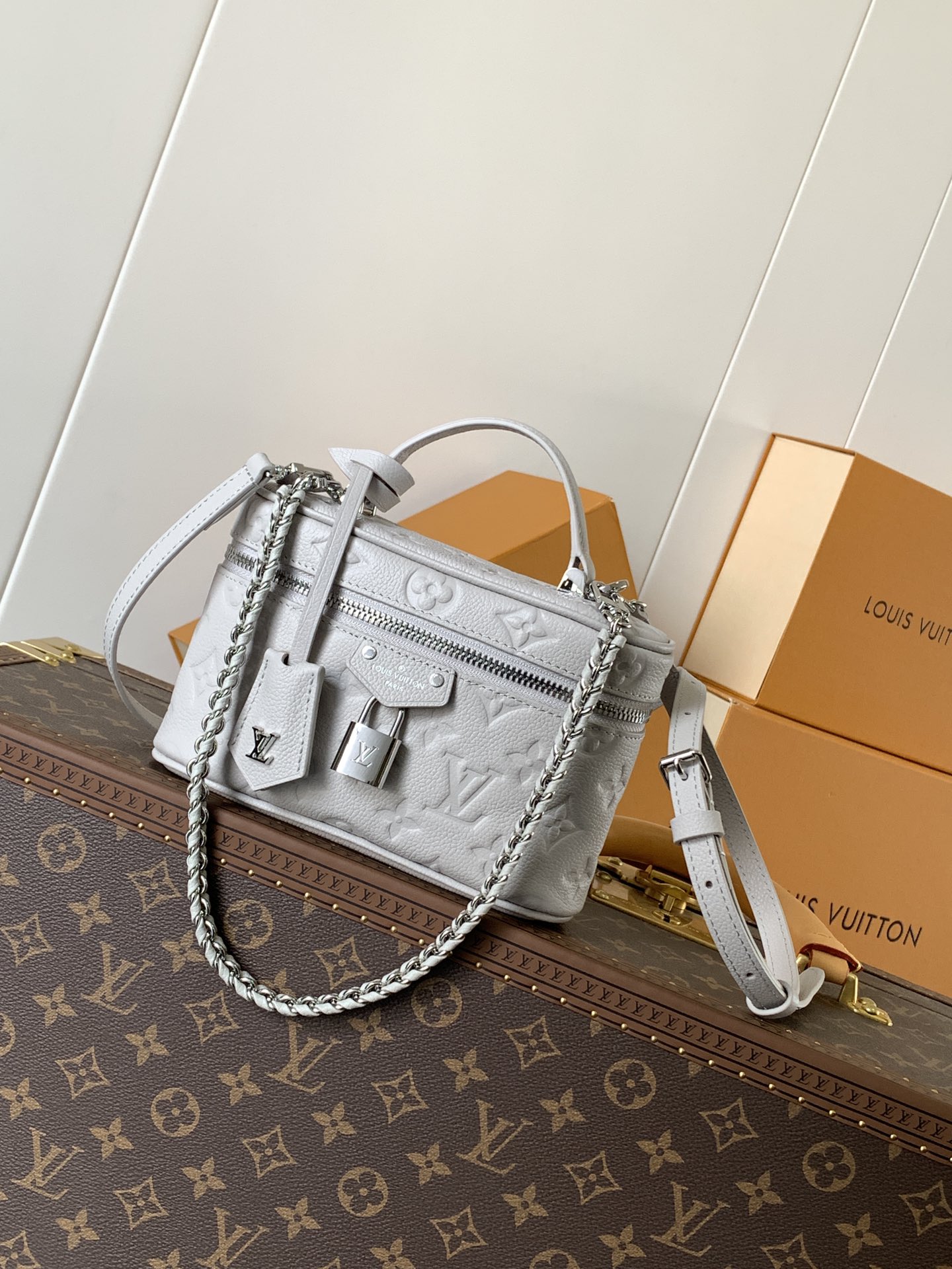[TOP] Louis Vuitton LV  Vanity Chain Pouch 11.5 x 6.5 x 19 cm - Grey